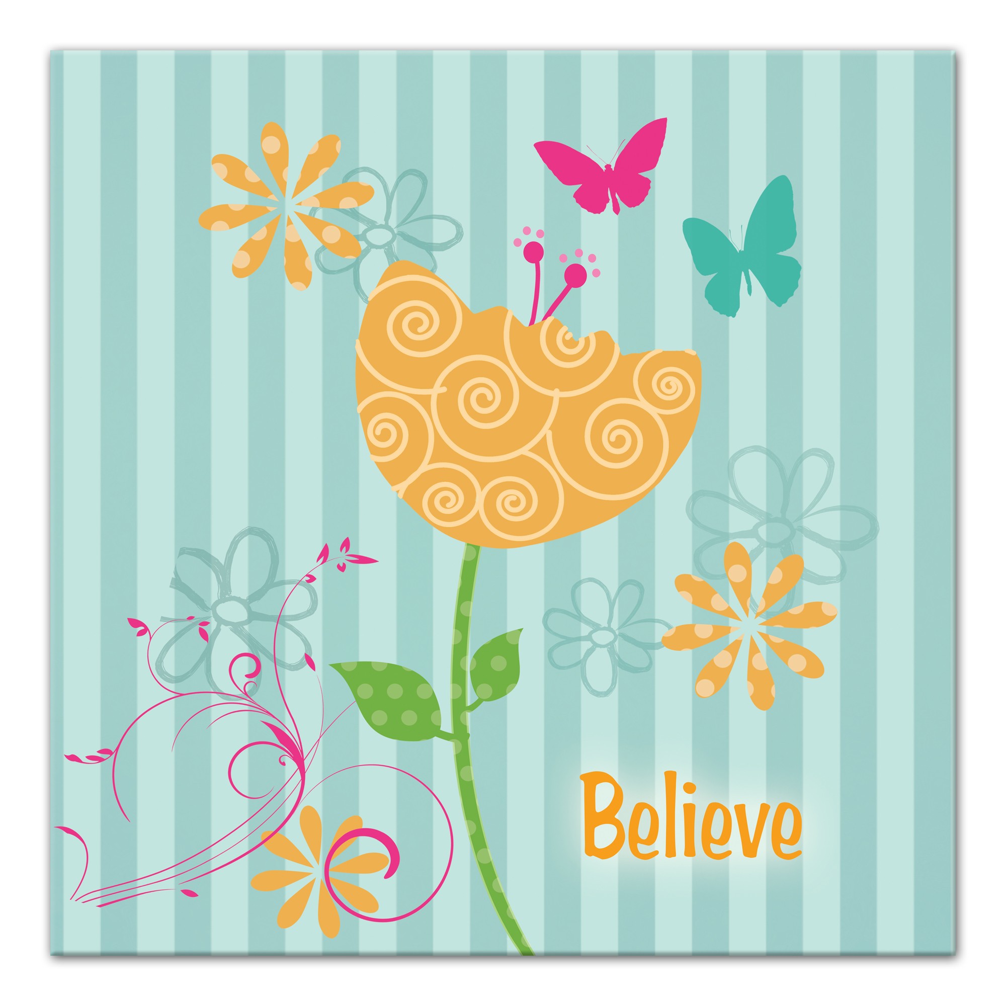 Believe Flower Wall Art