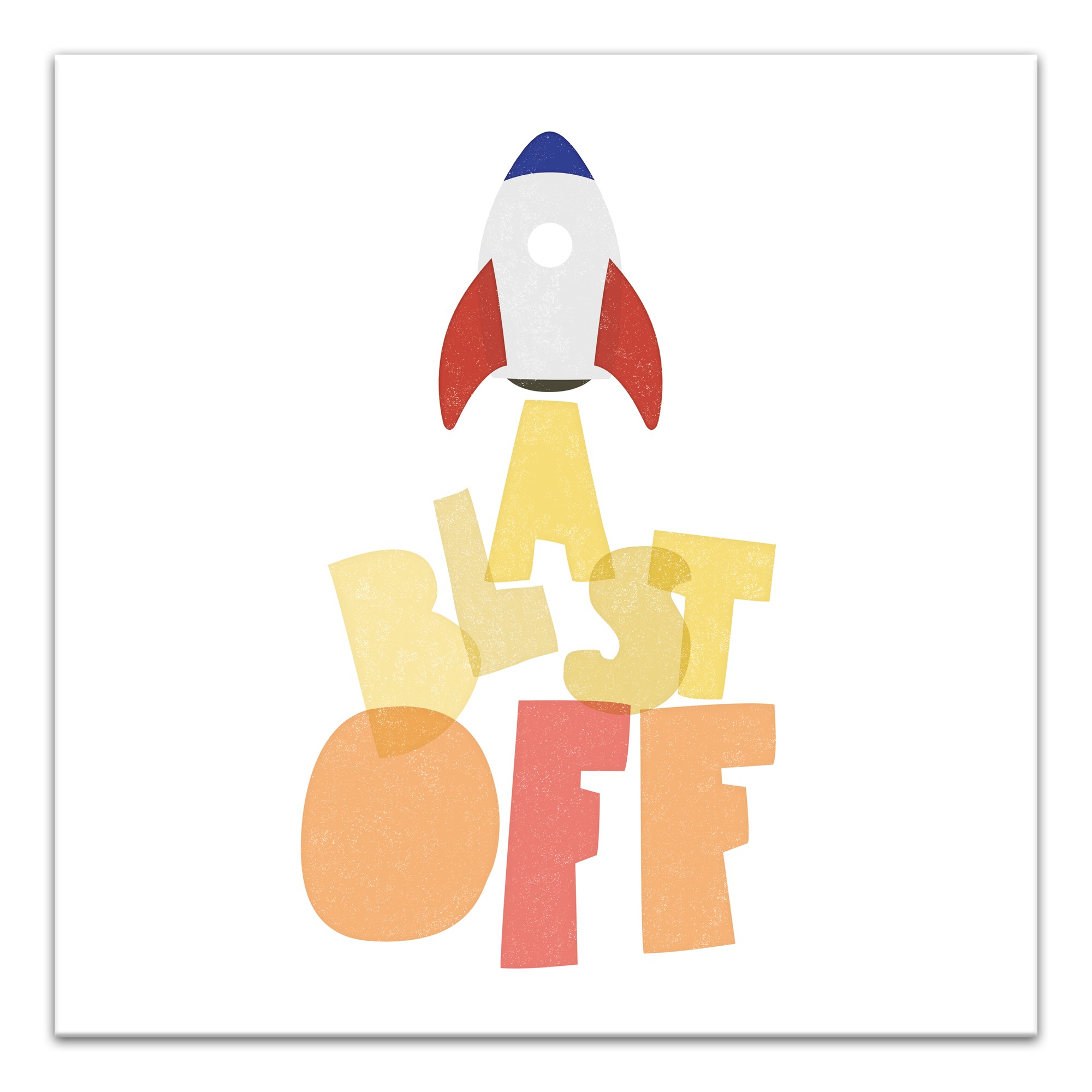 Blast Off Rocket Ship Wall Art