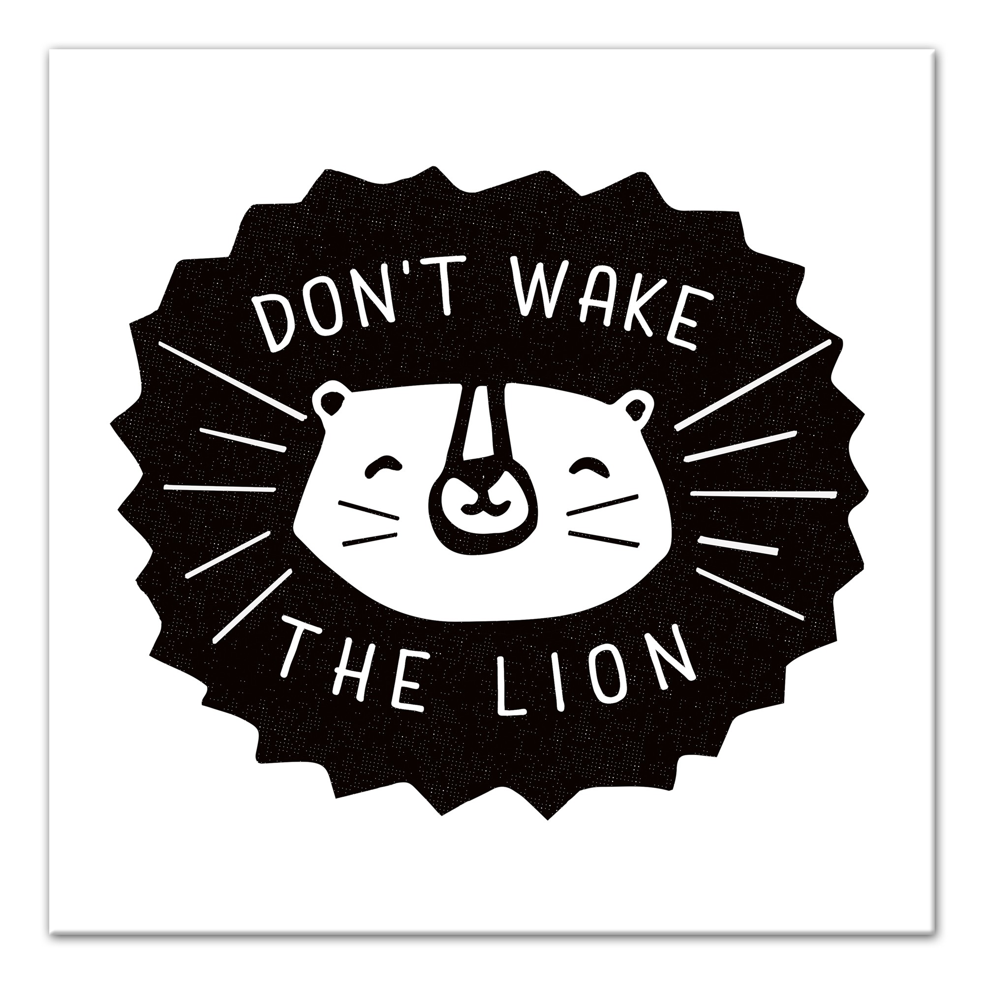 Don't Wake The Lion Black   Wall Art