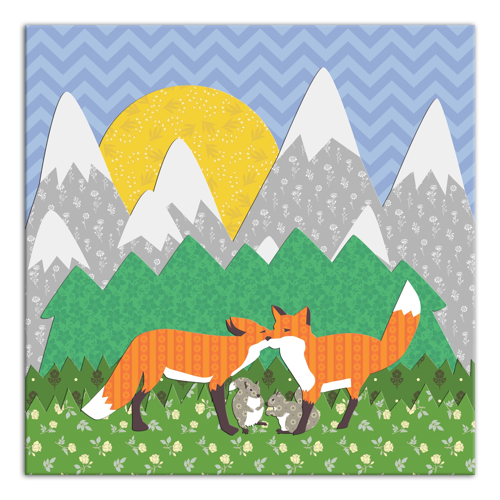Kissing Foxes Wall Art