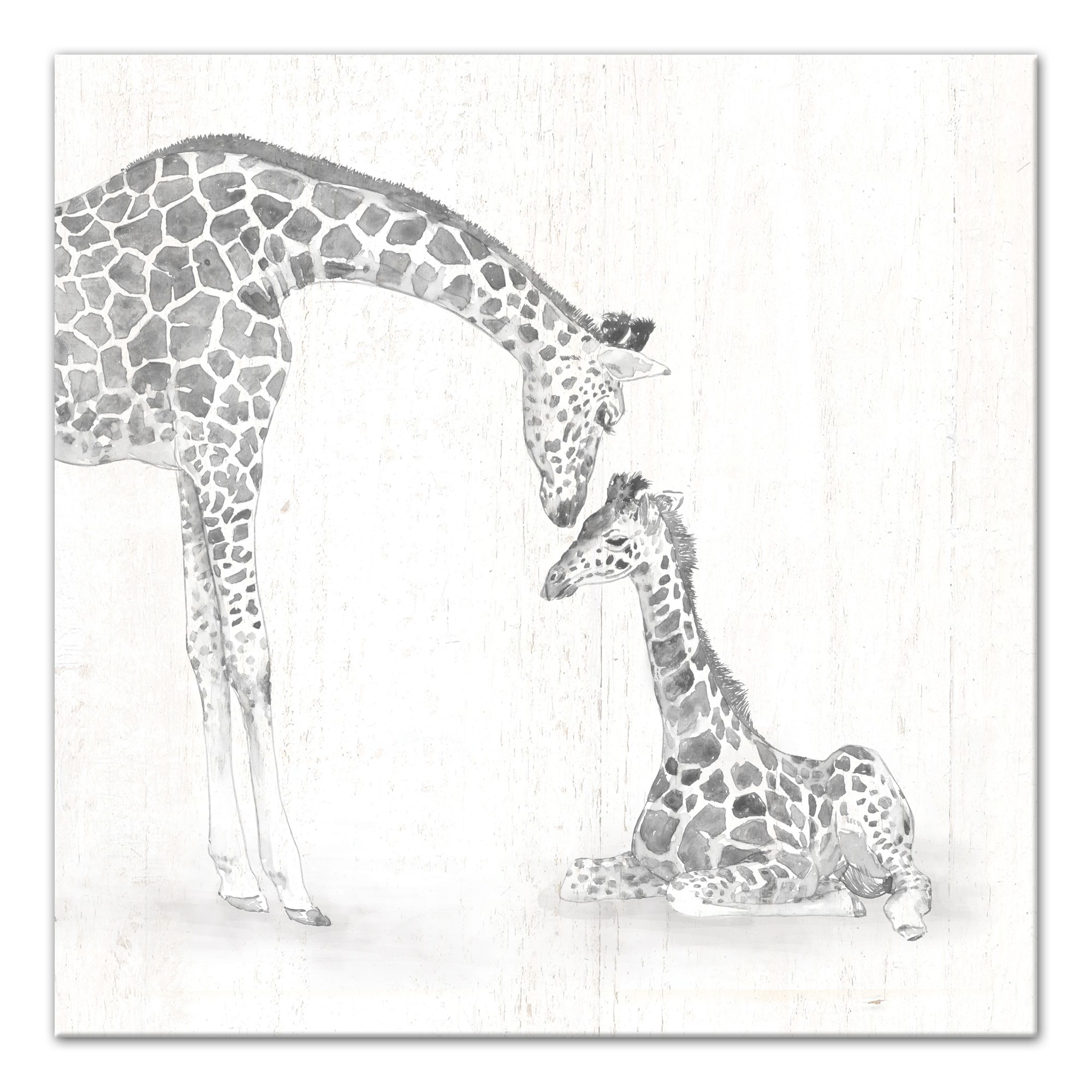 Mom and Child Giraffe Wall Art