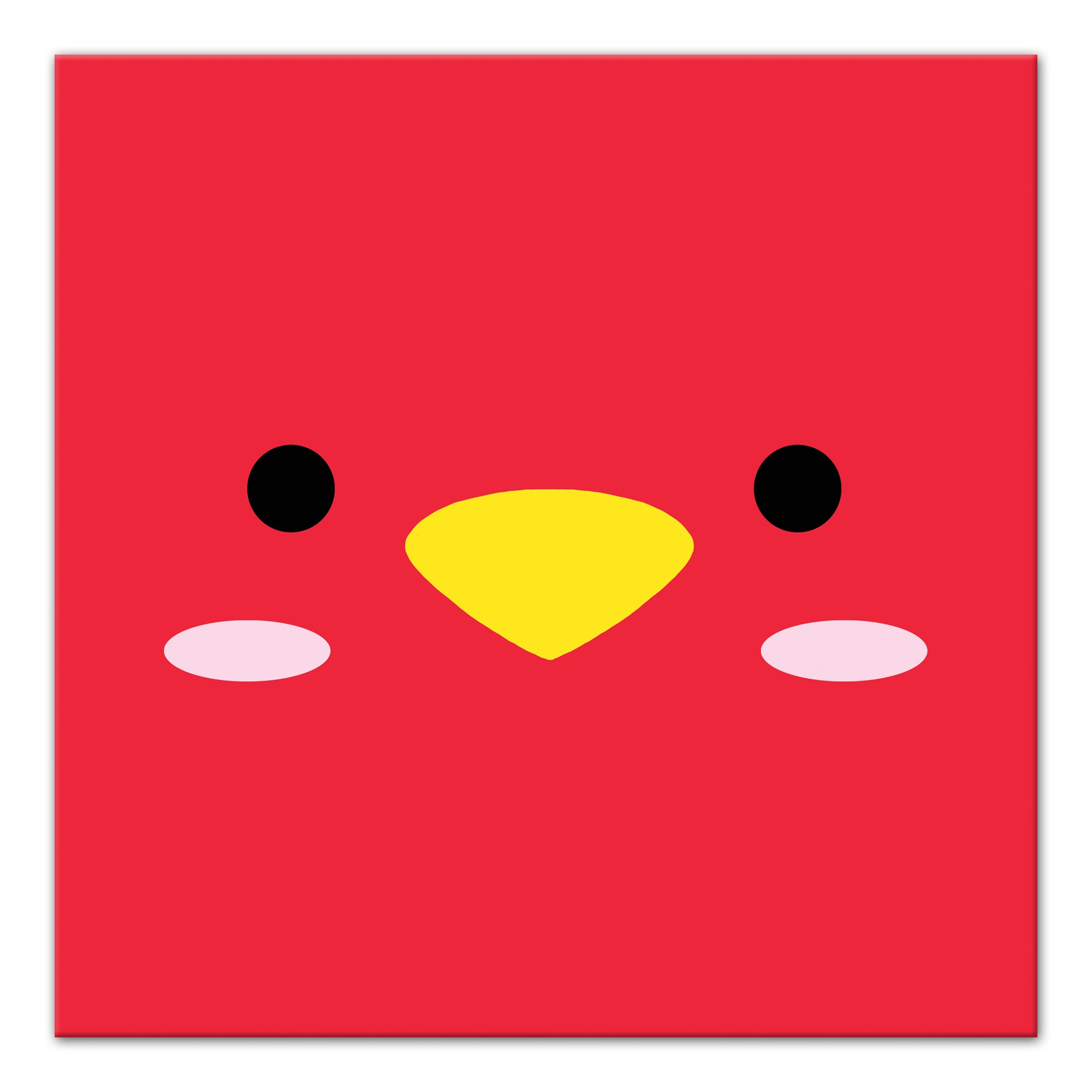 Red Bird Face Wall Art