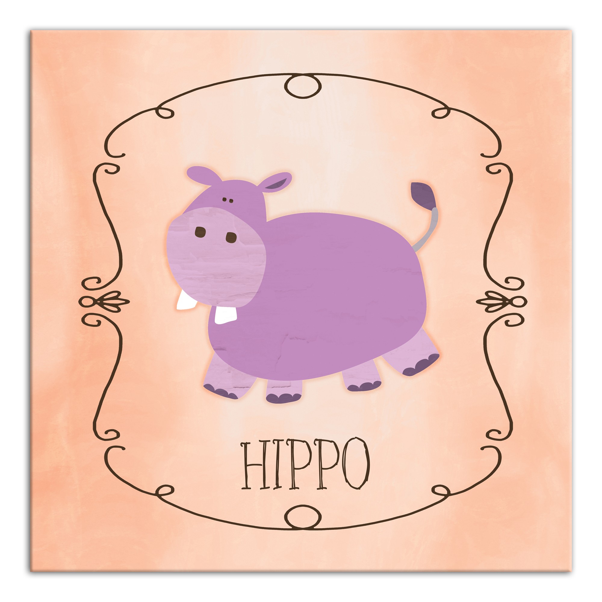 Soft Jungle Hippo Wall Art