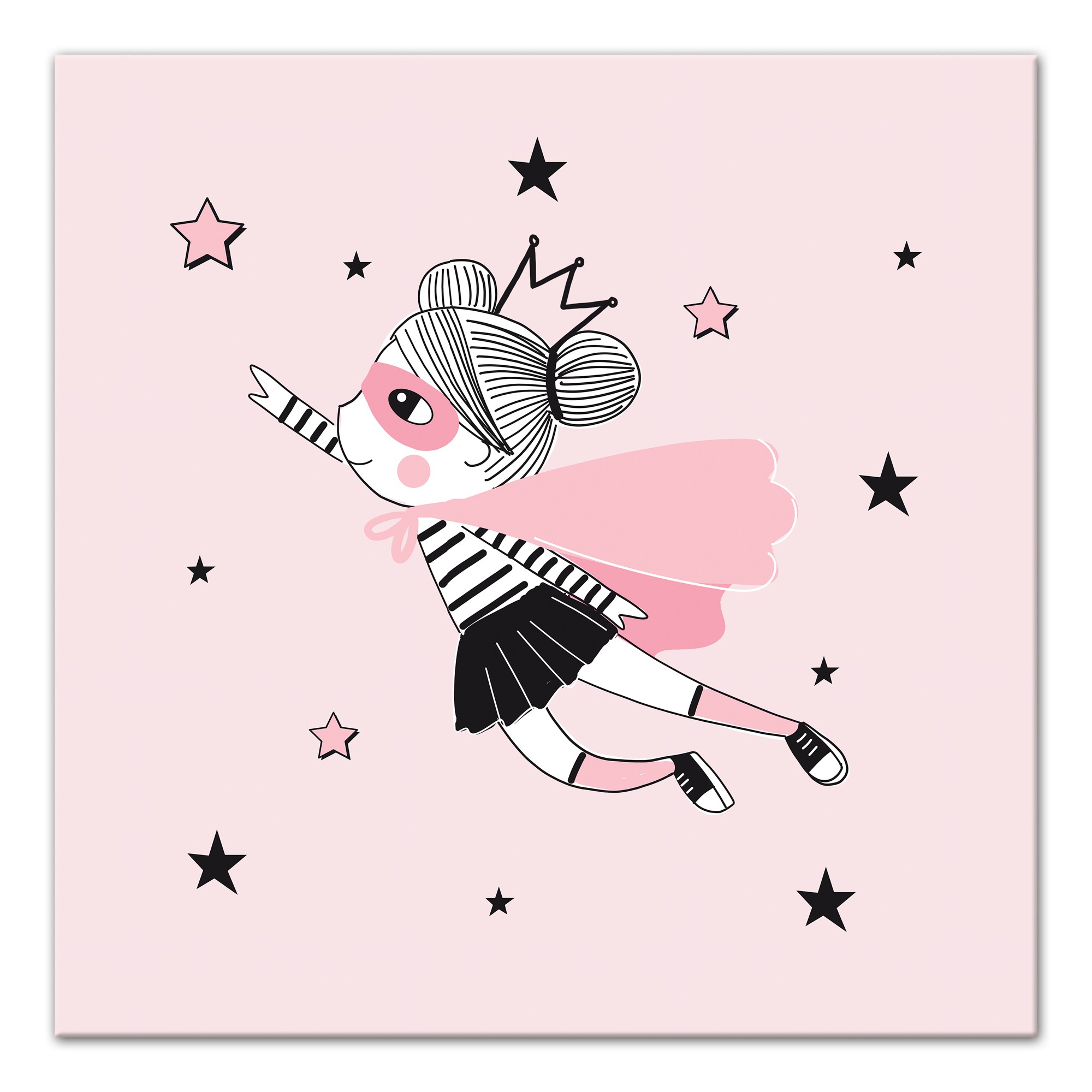Pink Superhero Princess Wall Art