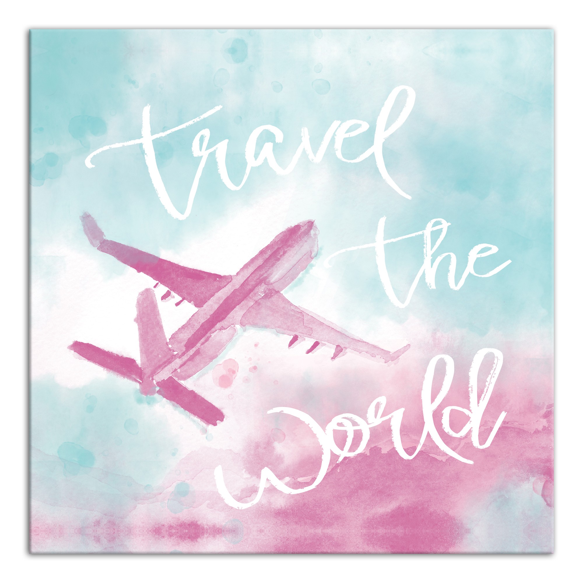 Travel The World Watercolor Wall Art