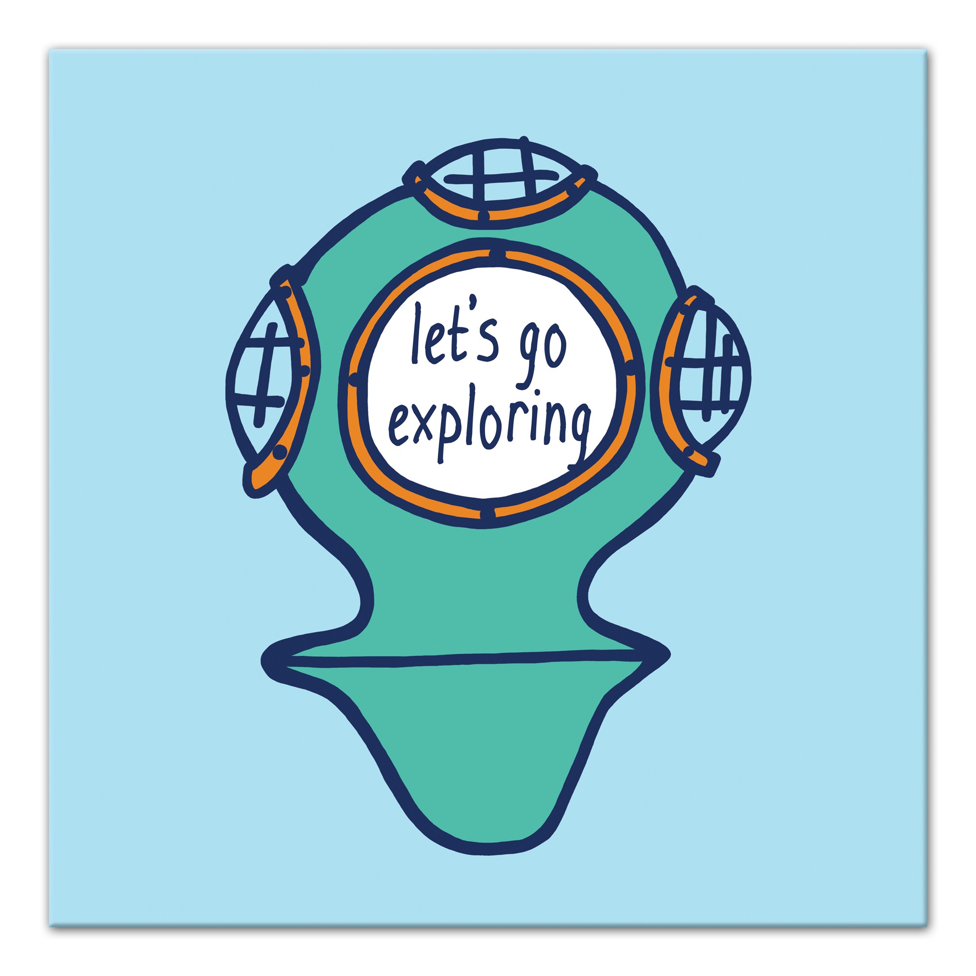 Let's Go Exploring Helmet  Wall Art