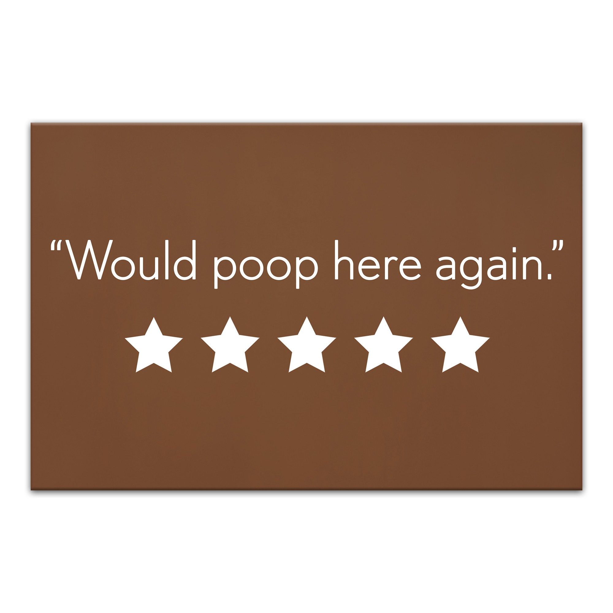 Would Poop Here Again 18x12 Canvas Wall Art