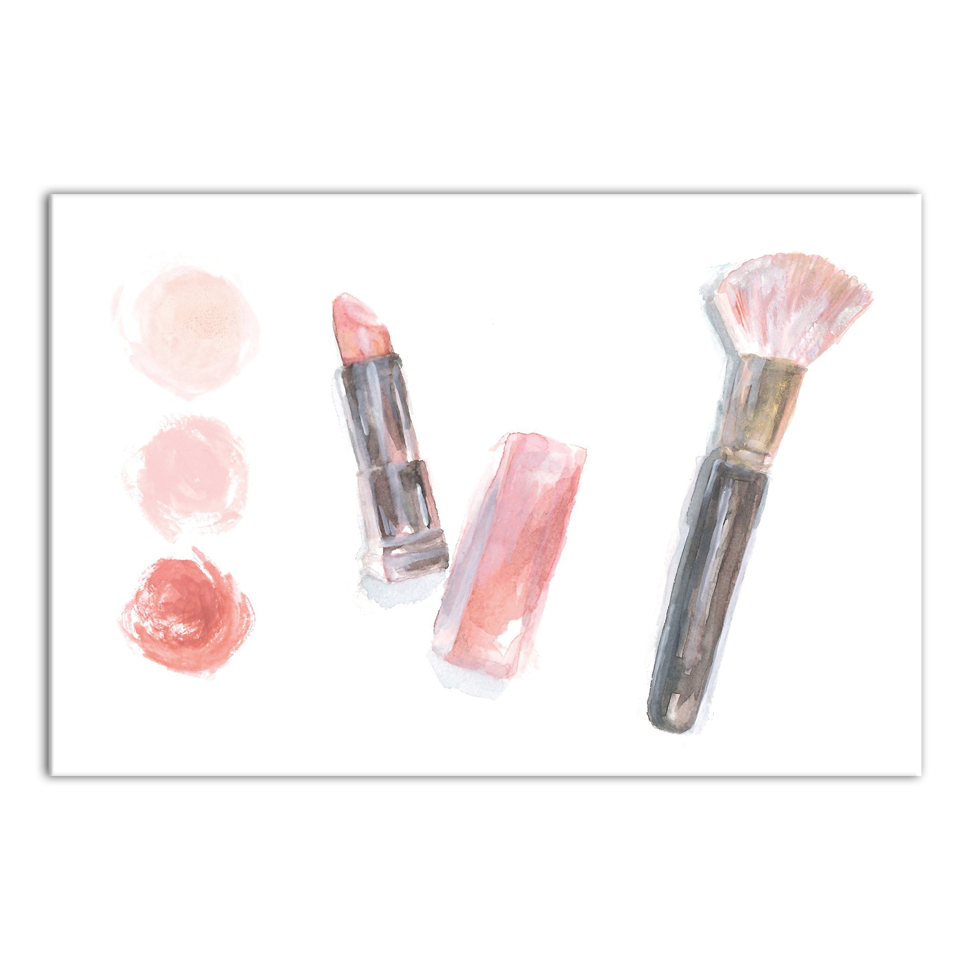 Makeup And Brush 18x12 Canvas Wall Art