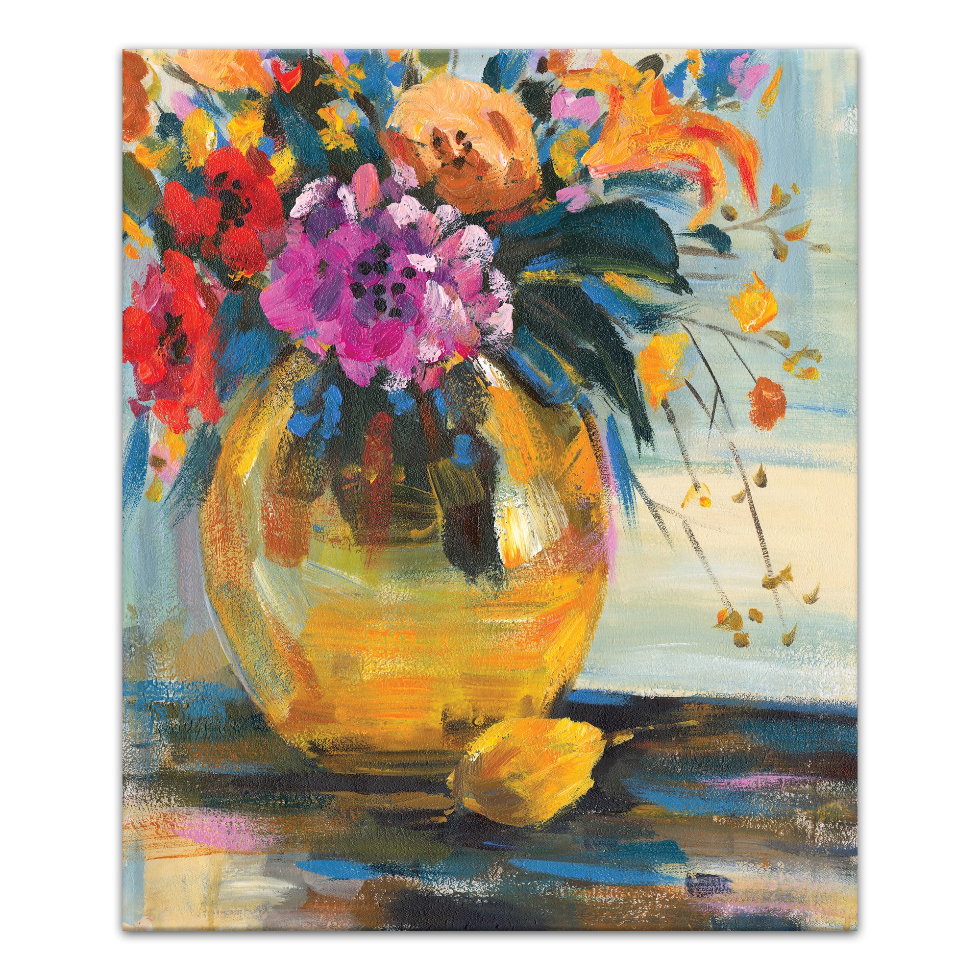 Bright Bouquet Vase Painted 20x24 Canvas Wall Art