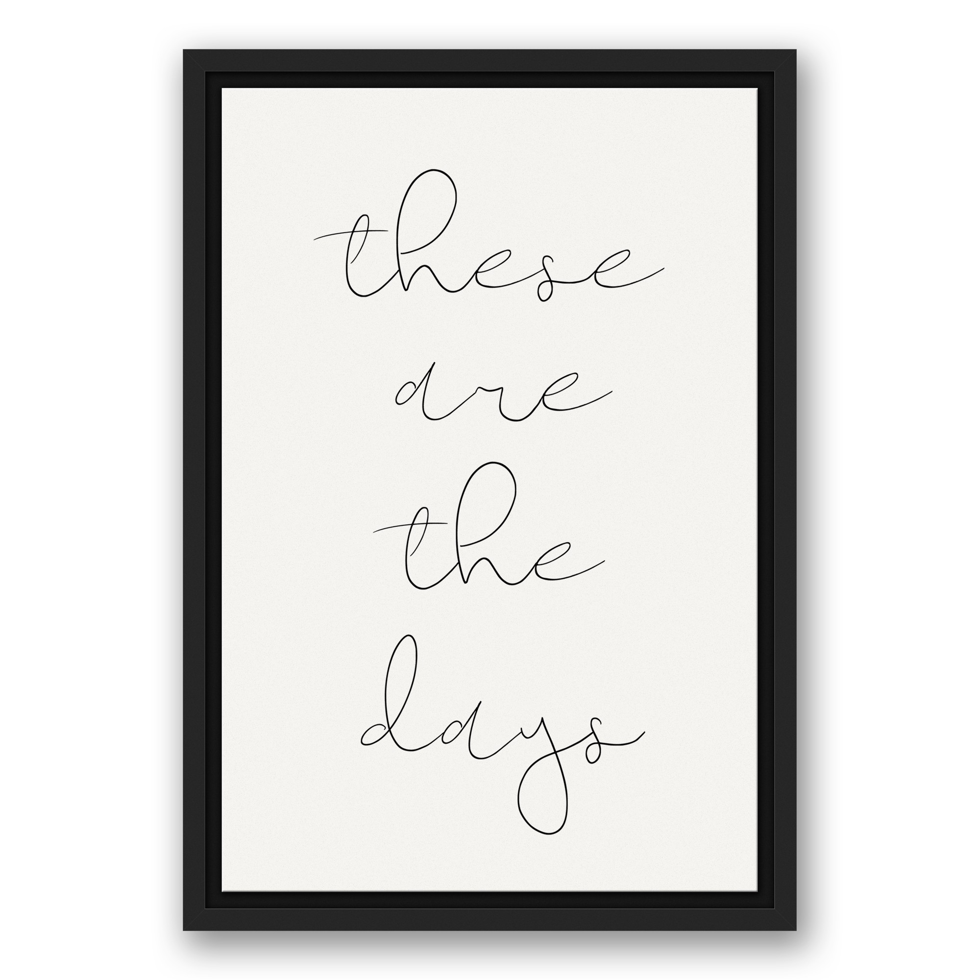 The Days 12x18 Black Floating Framed Canvas