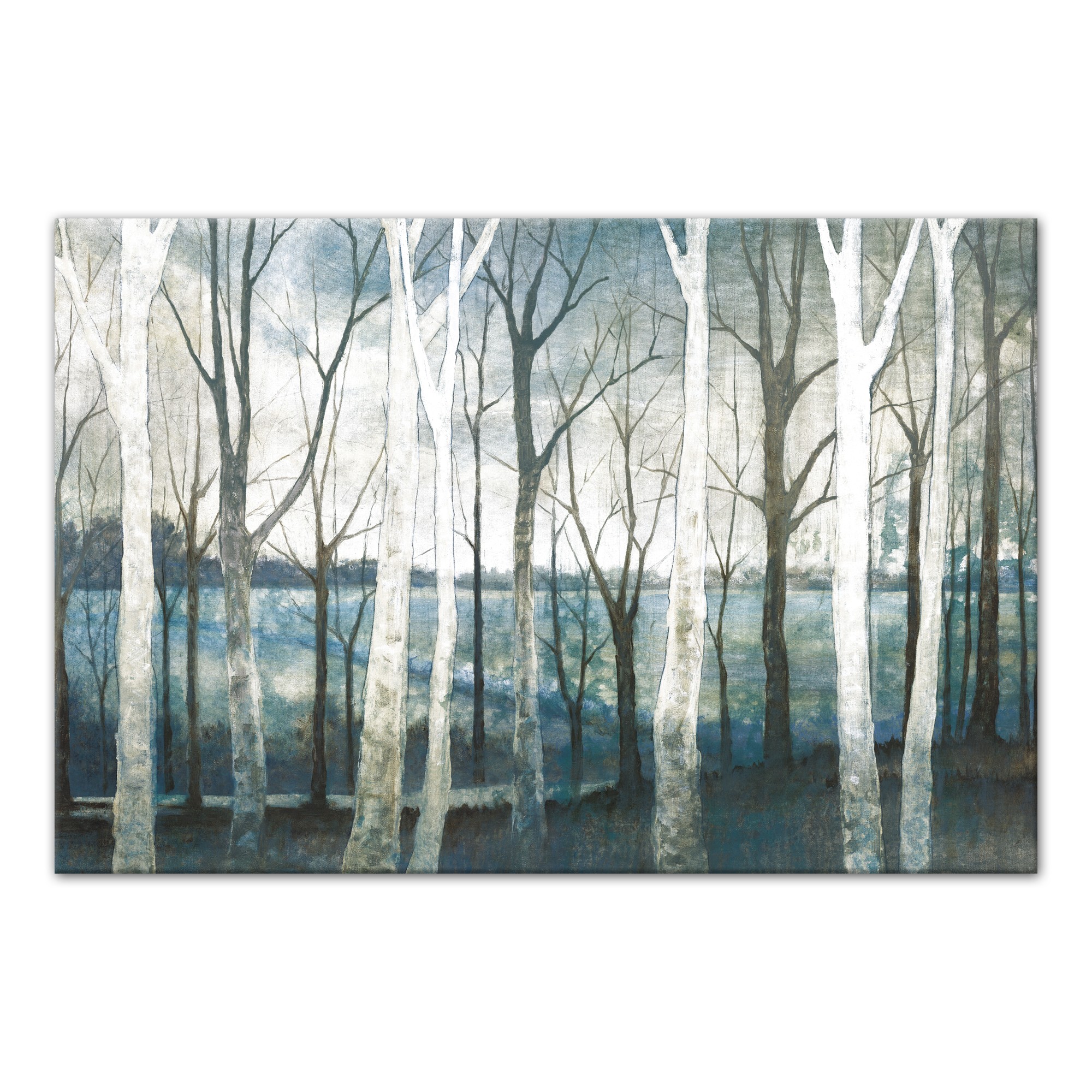 Tree Path Blue Landscape 24x16 Canvas Wall Art