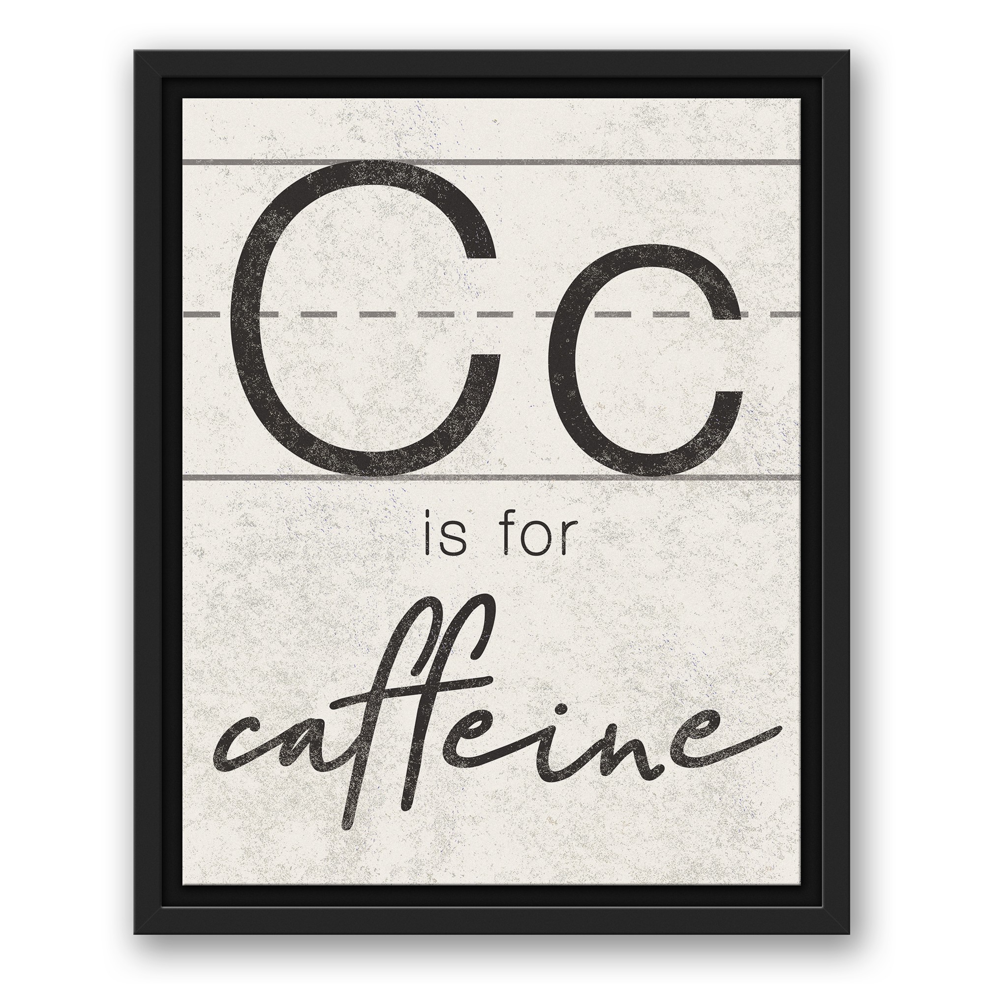 For Caffeine 11x14 Black Floating Framed Canvas