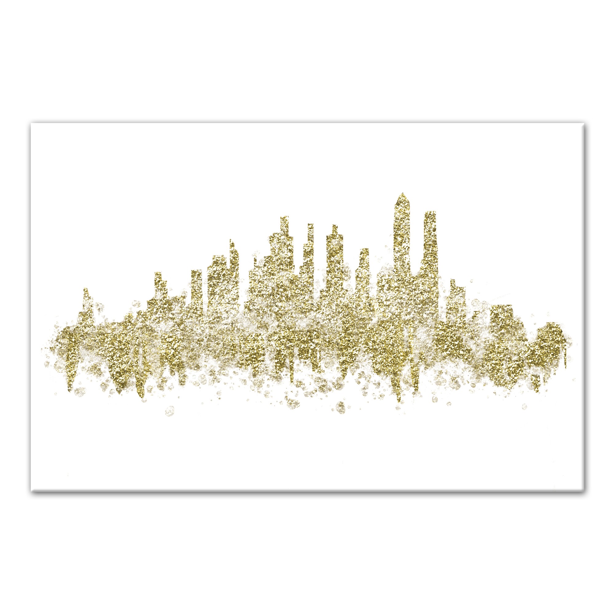 Gold Splatter City 30x20 Canvas Wall Art