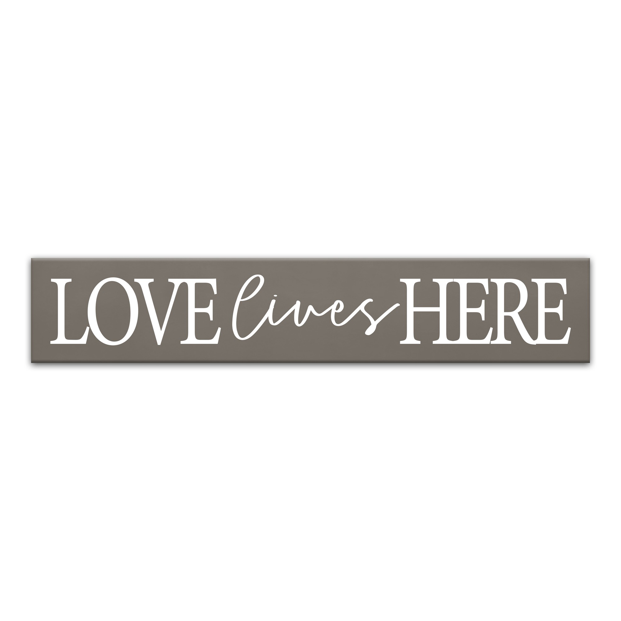 Love Lives Here Gray 36x12 Canvas Wall Art