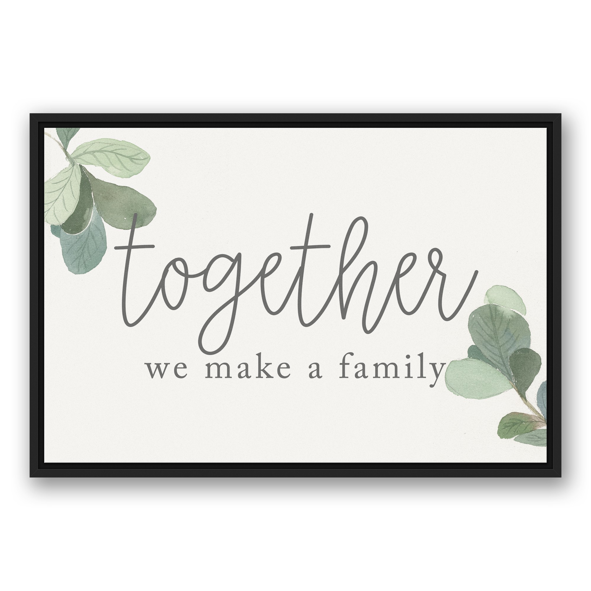 Together Family 30x20 Black Floating Framed Canvas