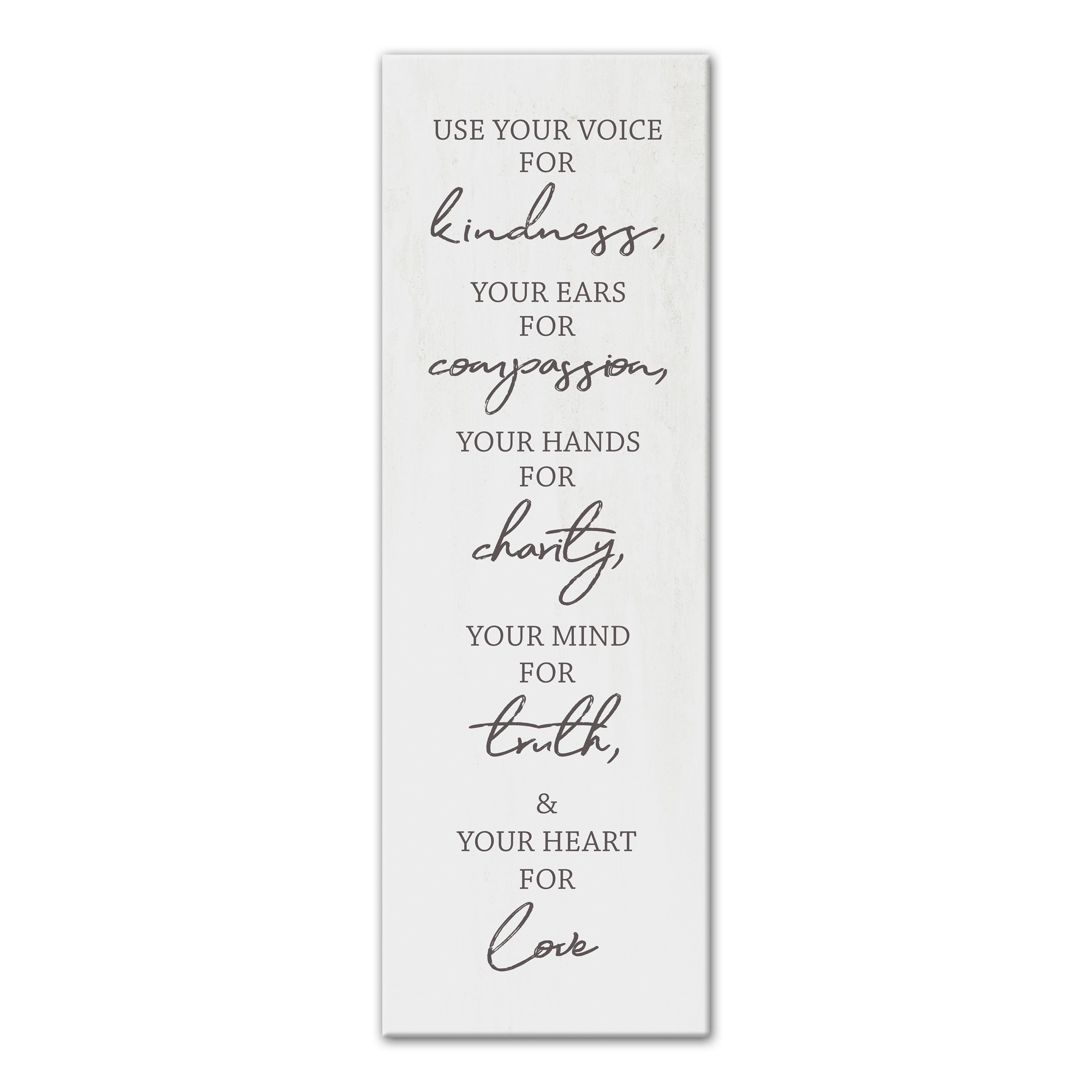 Use Your Voice For Kindness 12x36 Canvas Wall Art