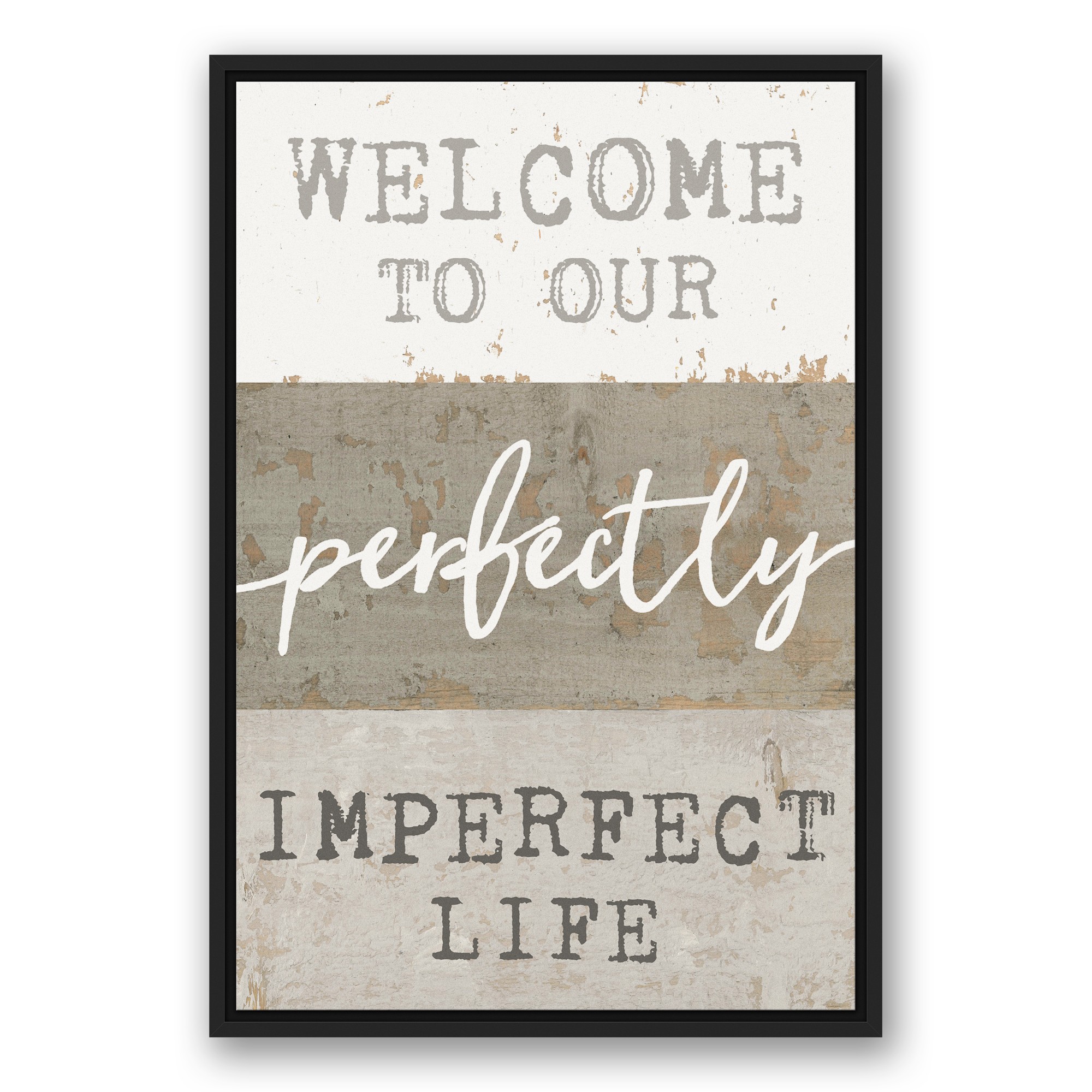 Imperfect Life 20x30 Black Floating Framed Canvas