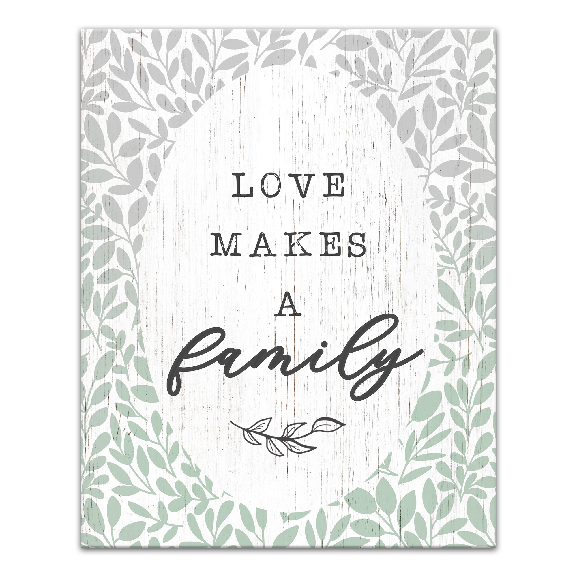 Love Makes A Family Leaves  16x20 Canvas Wall Art
