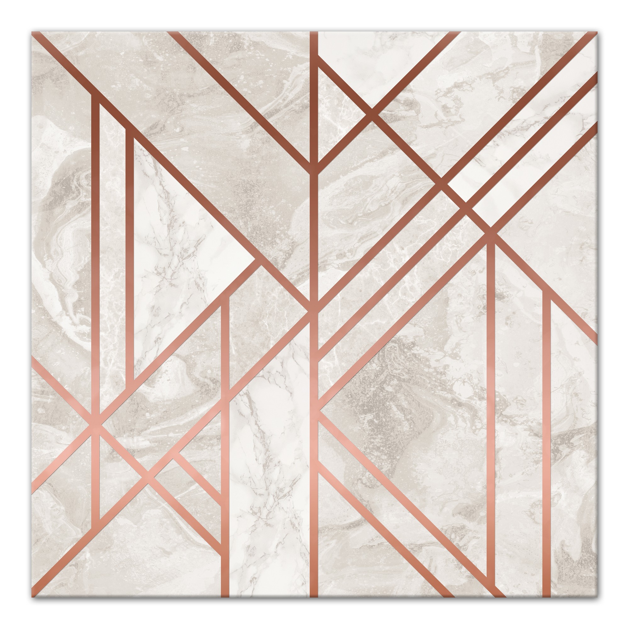 Gray Marble Geo Pattern 20x20 Canvas Wall Art