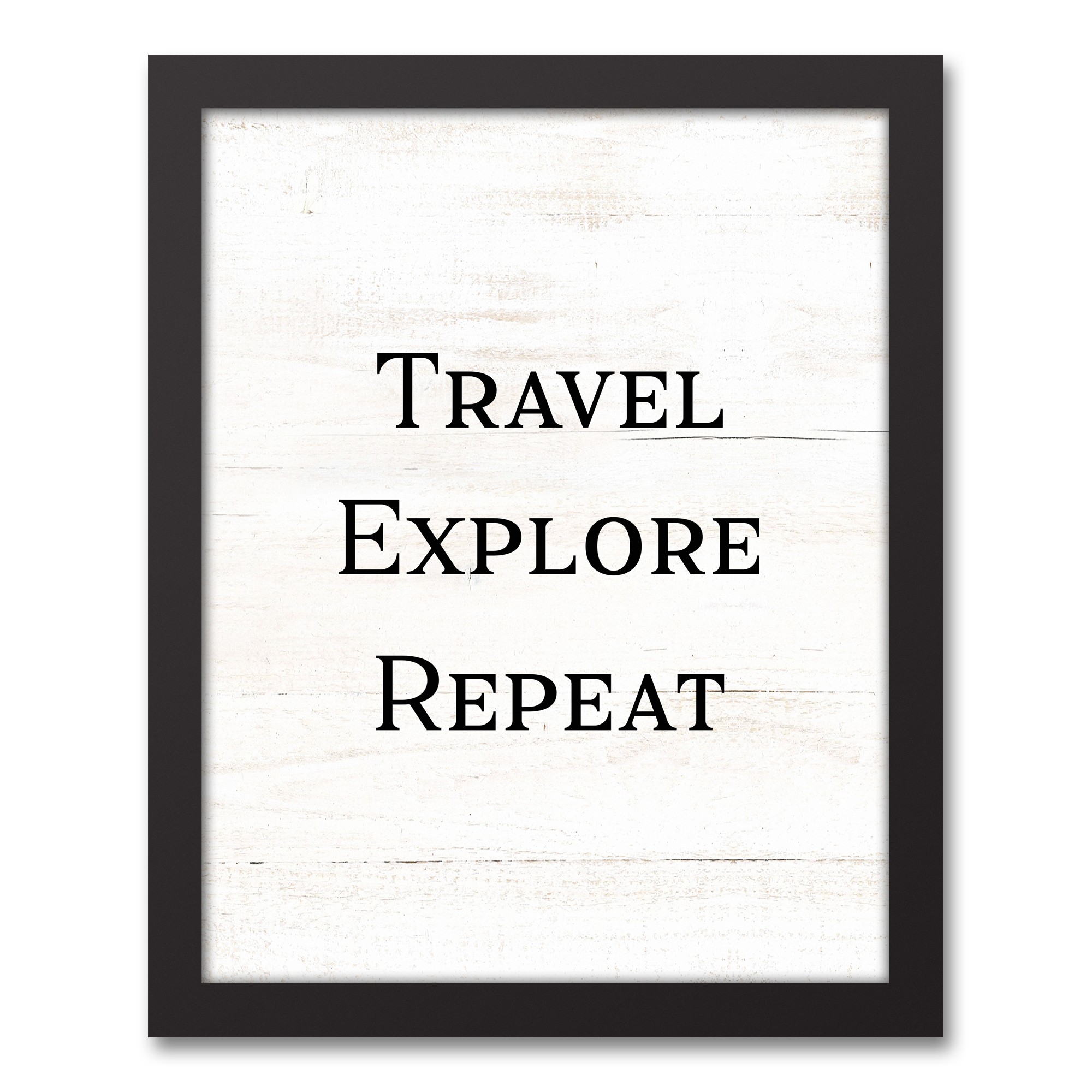 Travel Explore Repeat 11x14 Black Framed Canvas