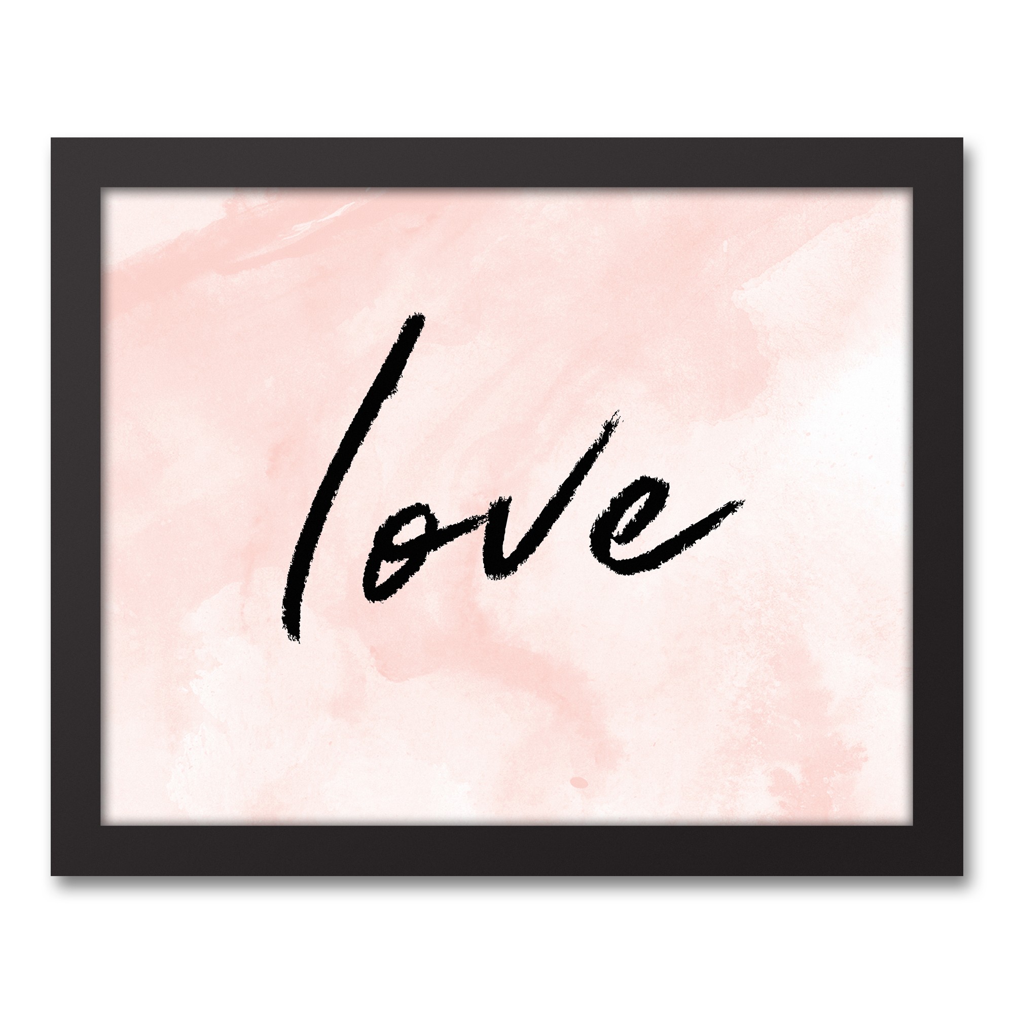 Watercolor Love 14x11 Black Framed Canvas