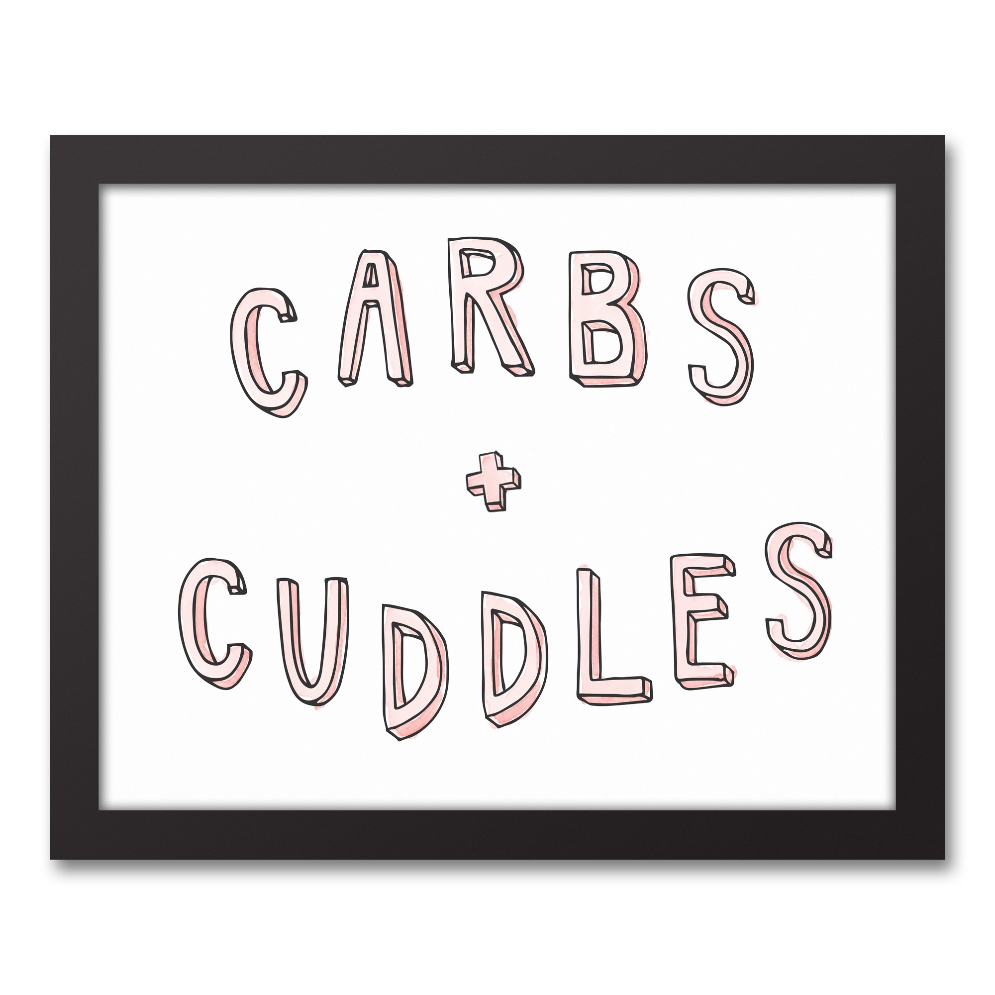Carbs And Cuddles  14x11 Black Framed Canvas