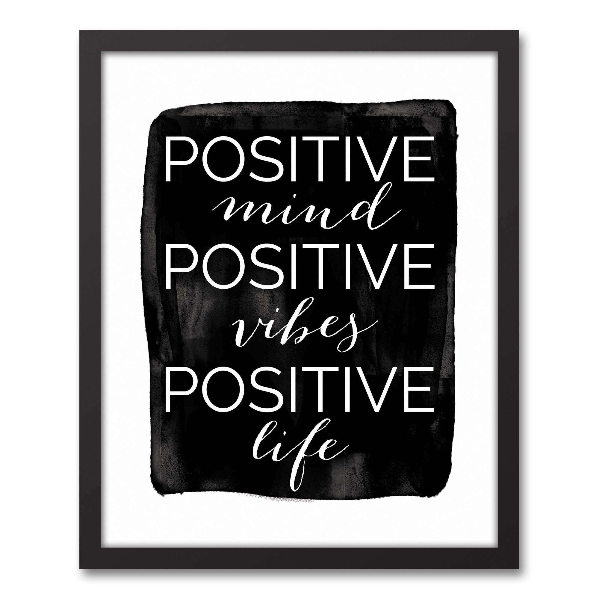 Positive Mind Vibes Life 16x20 Black Framed Canvas