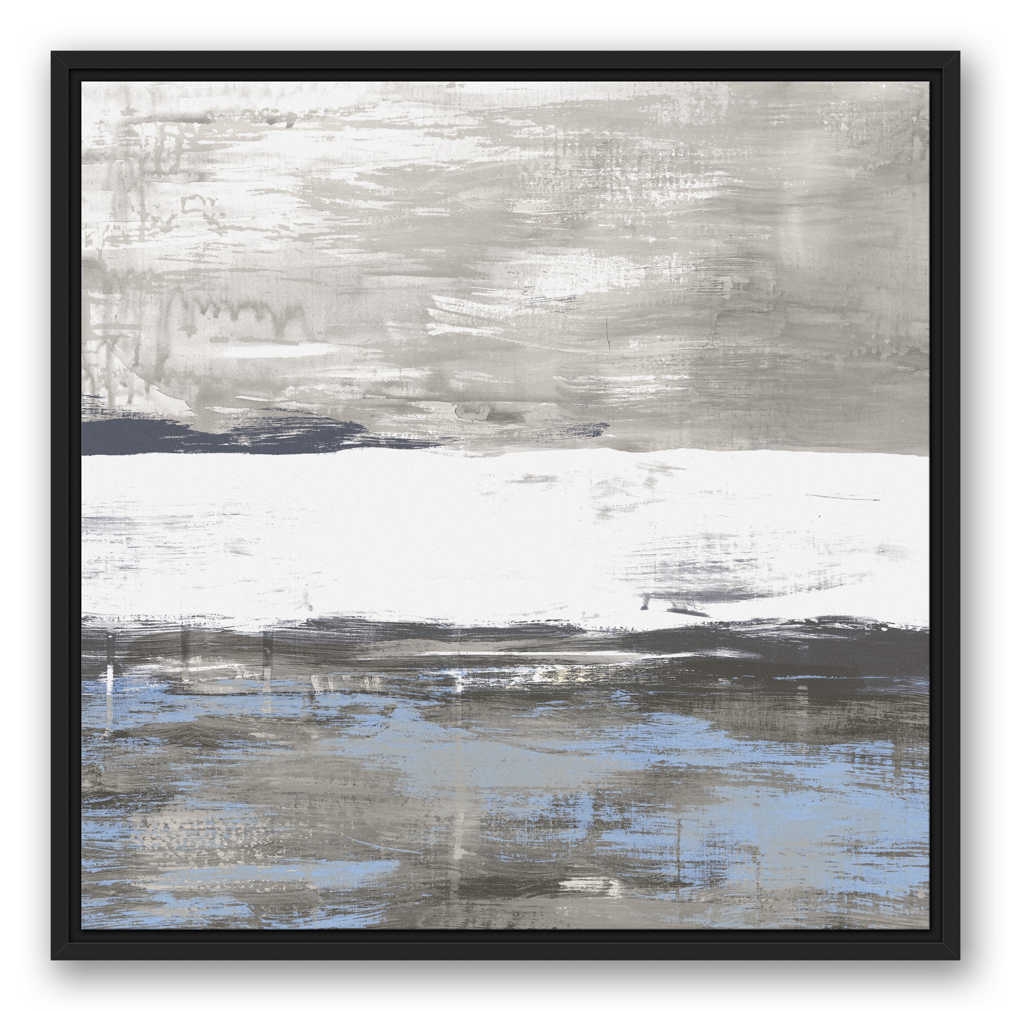 Texture 24x24 Black Floating Framed Canvas