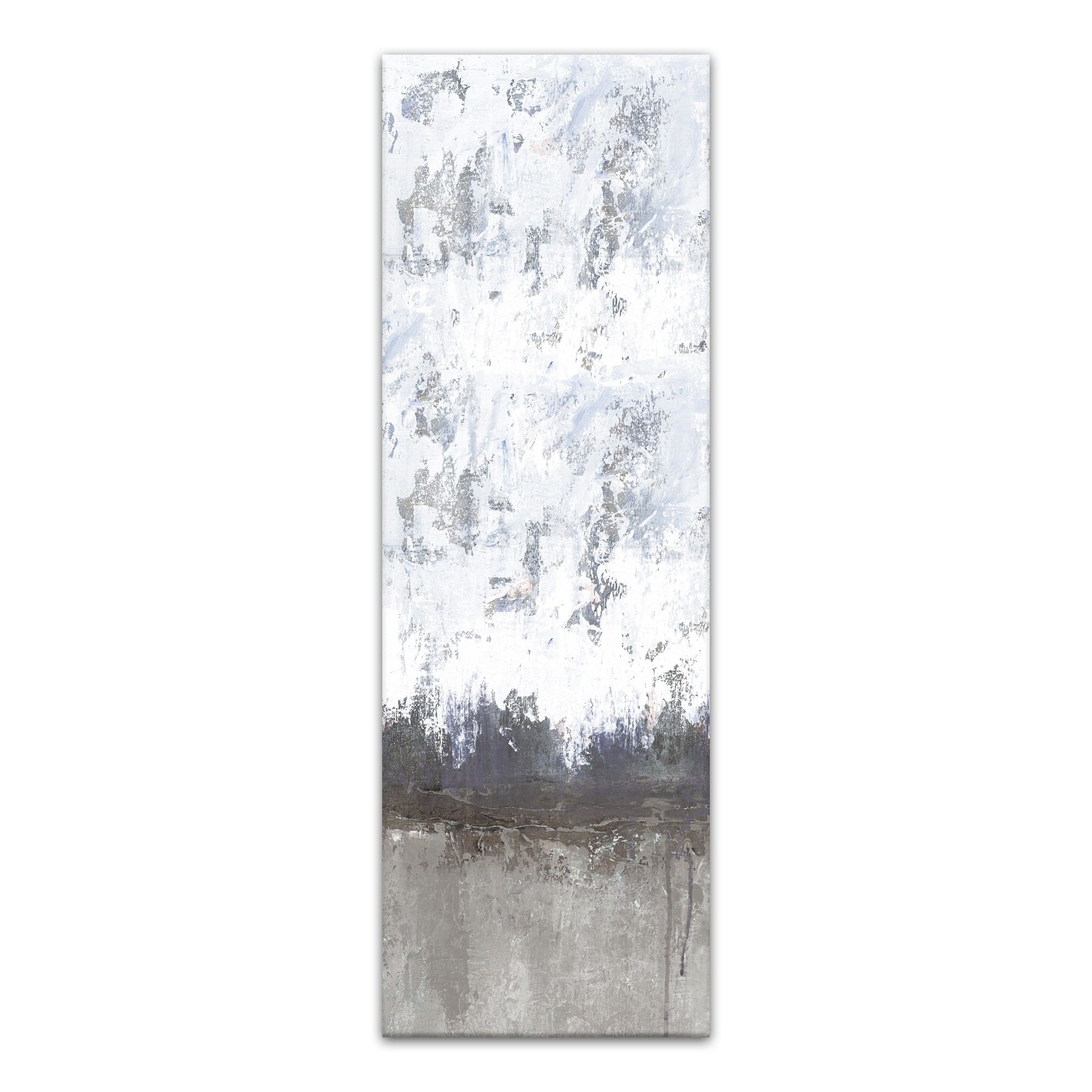 White Tan Tall Abstract 12x36 Canvas Wall Art
