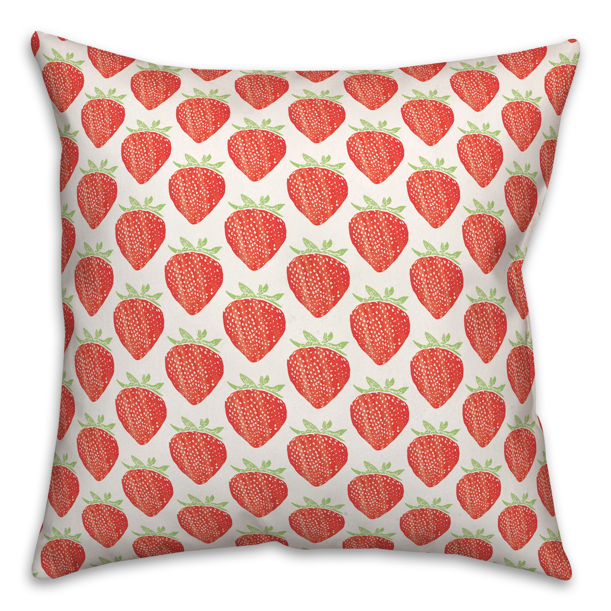 Watercolor Strawberry 18x18 Spun Poly Pillow