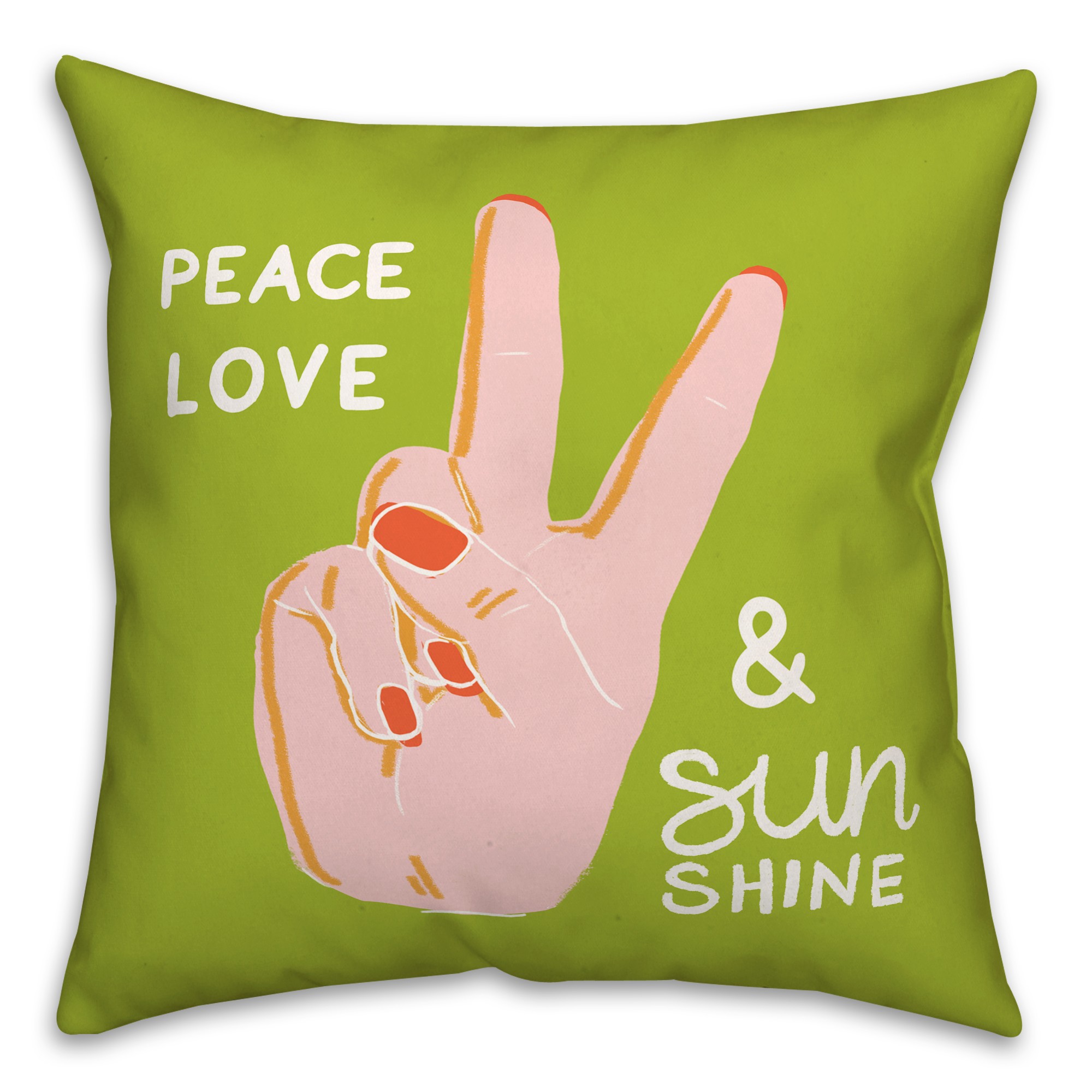 Peace Love Sunshine 18x18 Spun Poly Pillow