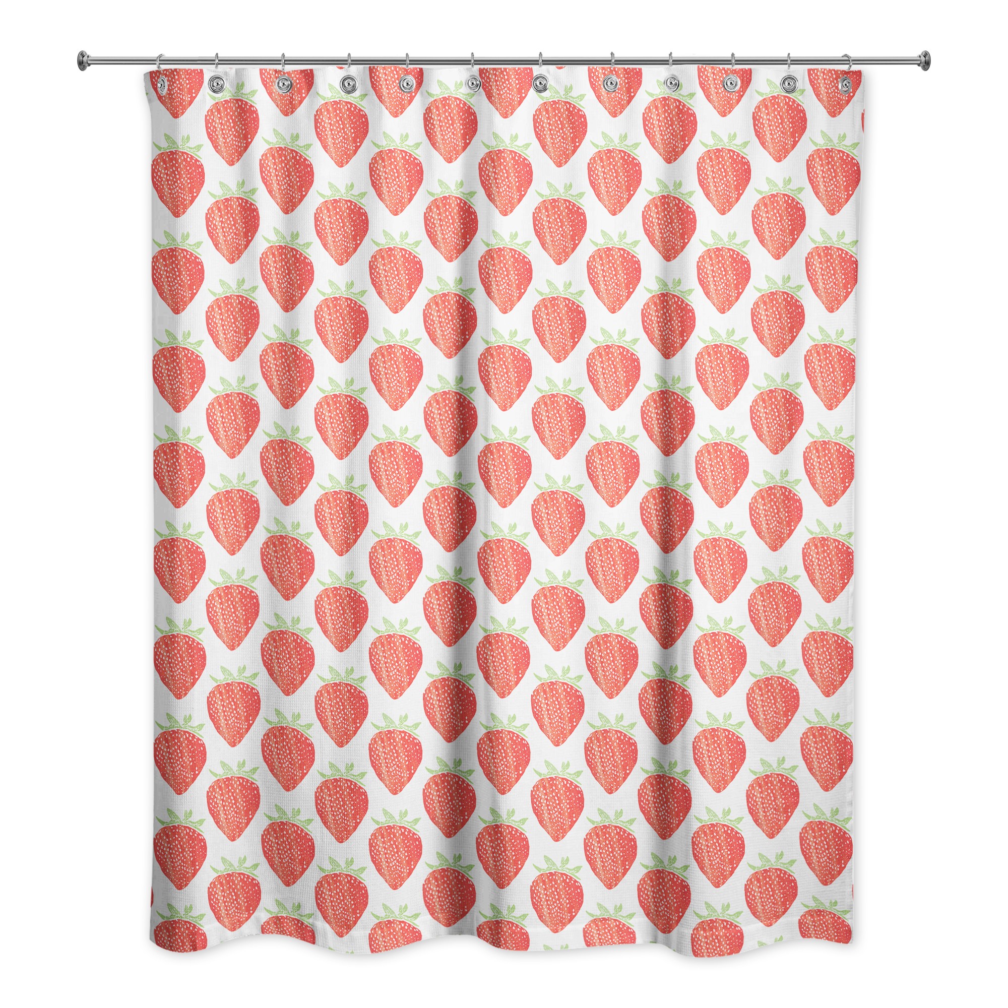 Watercolor Strawberry  71x74 Shower Curtain