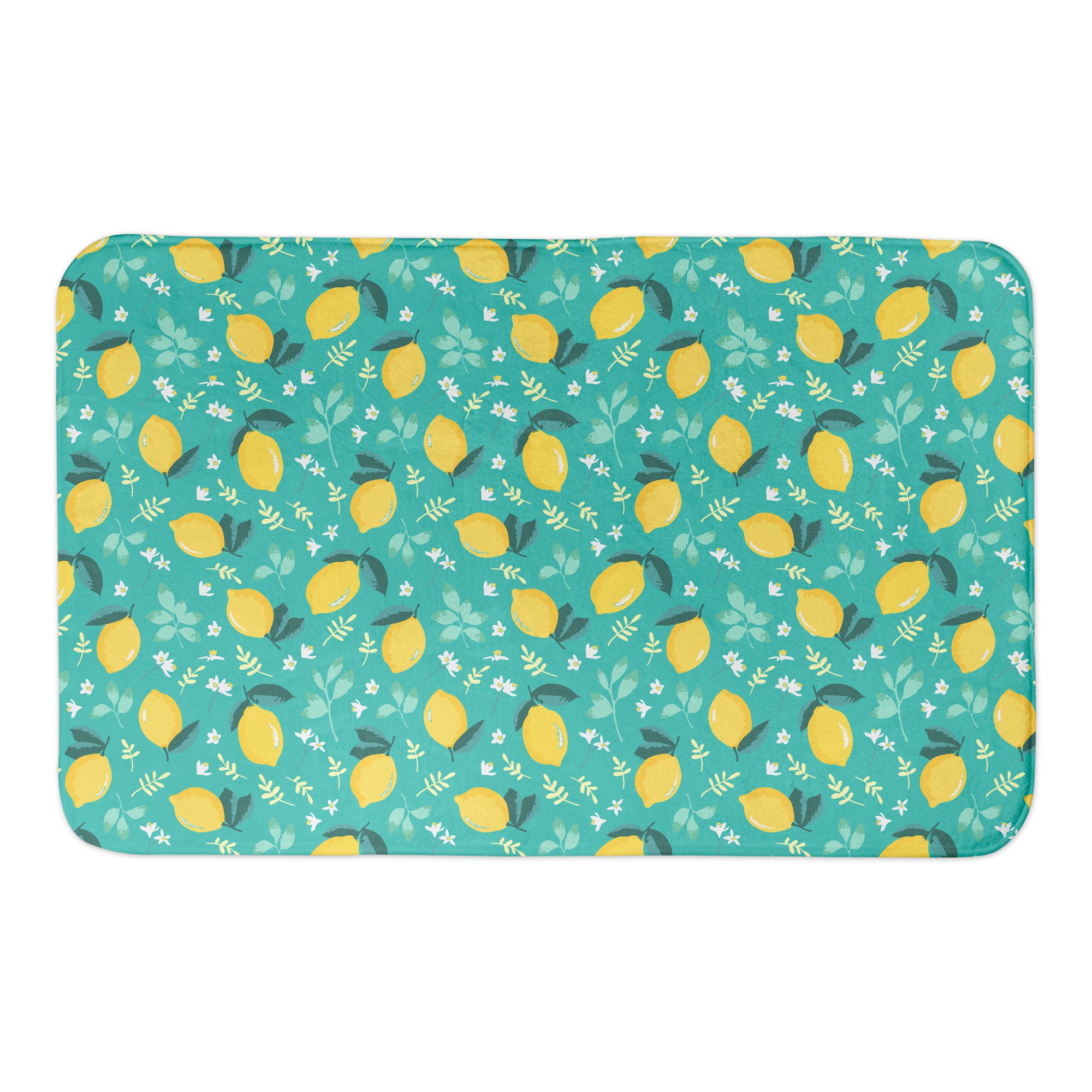 Lemon Teal 34x21 Bath Mat