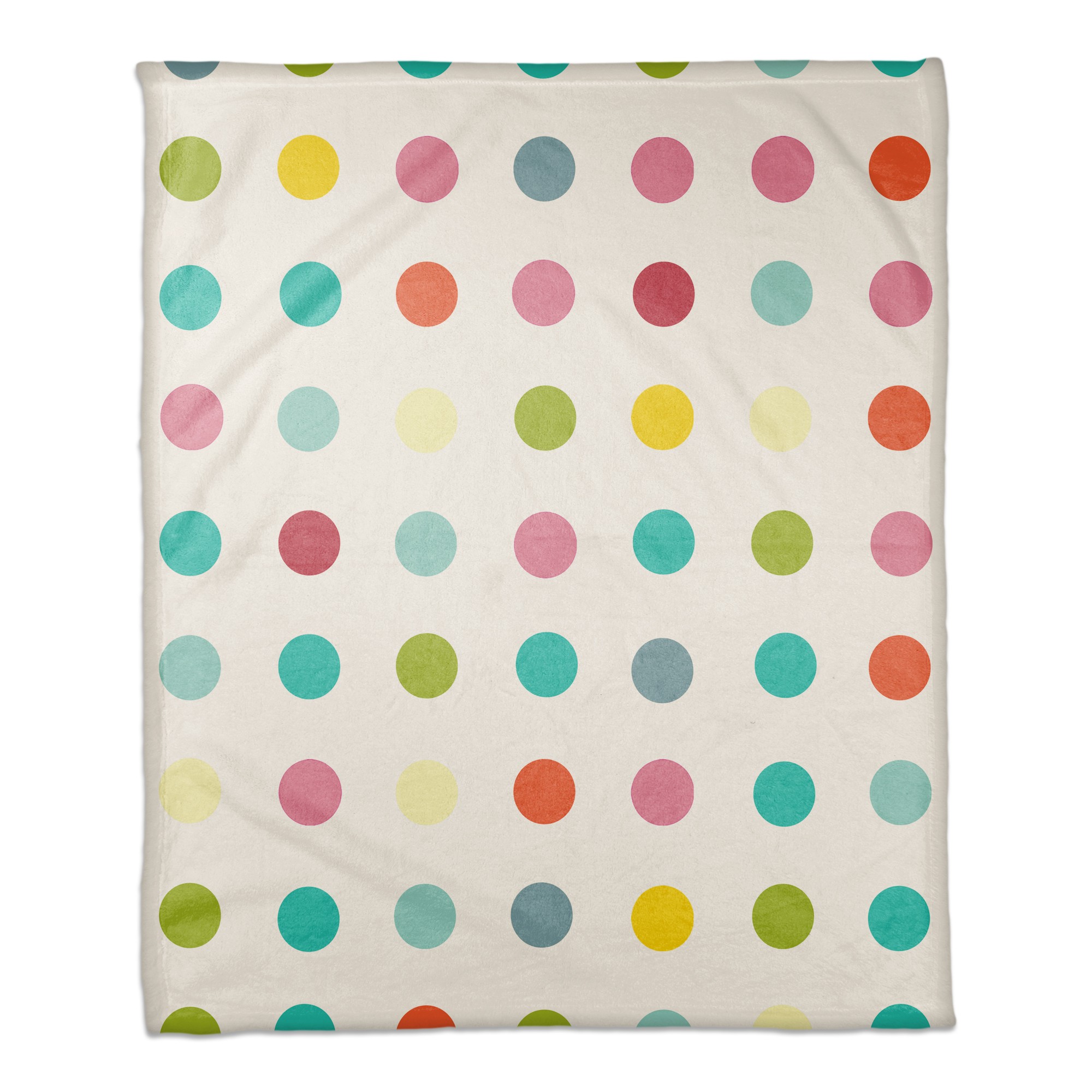 Large Bright Dots  50x60 Coral Fleece Blanket