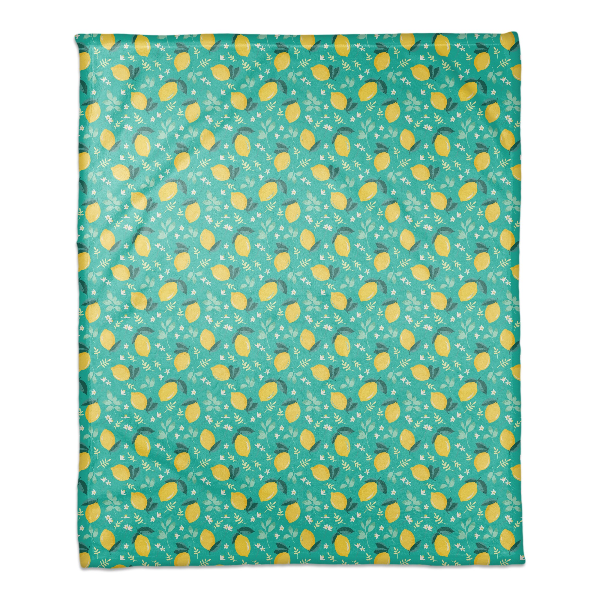 Lemon  Teal 50x60 Coral Fleece Blanket