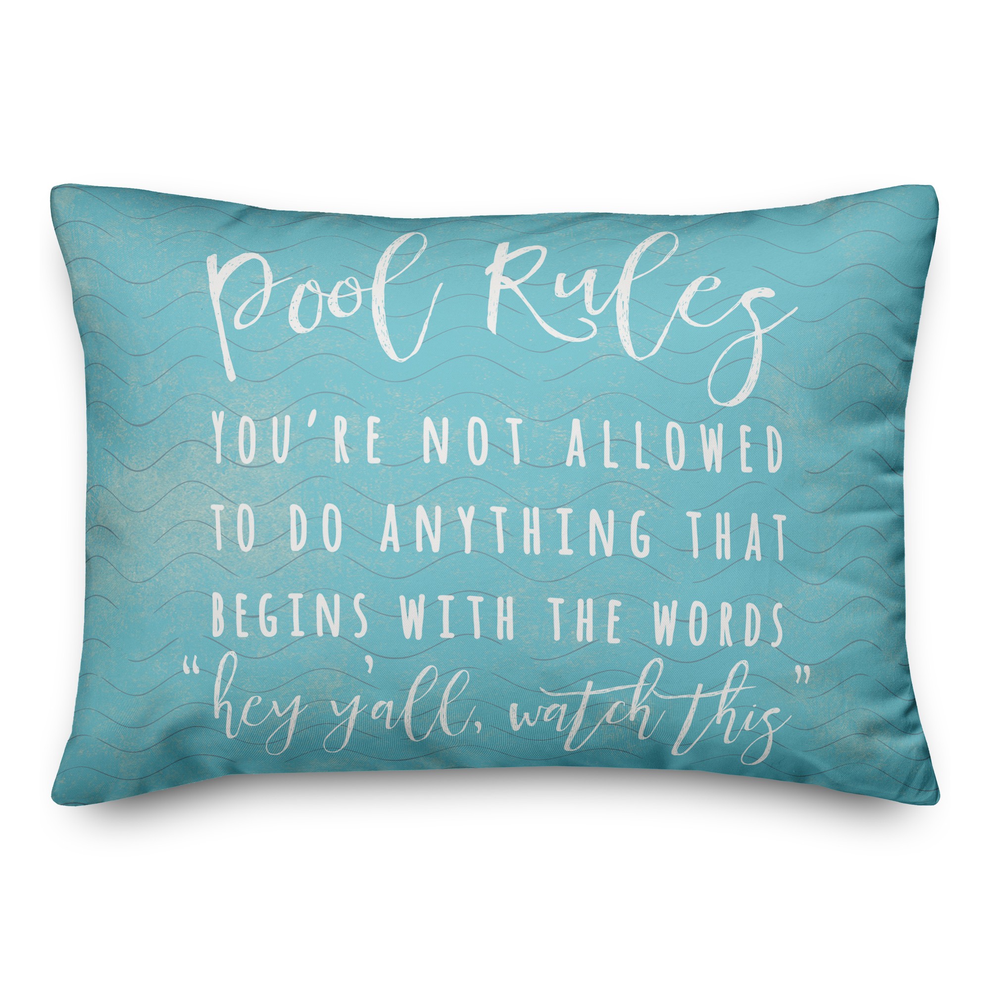 Pool Rules Waves 14x20 Spun Poly Pillow