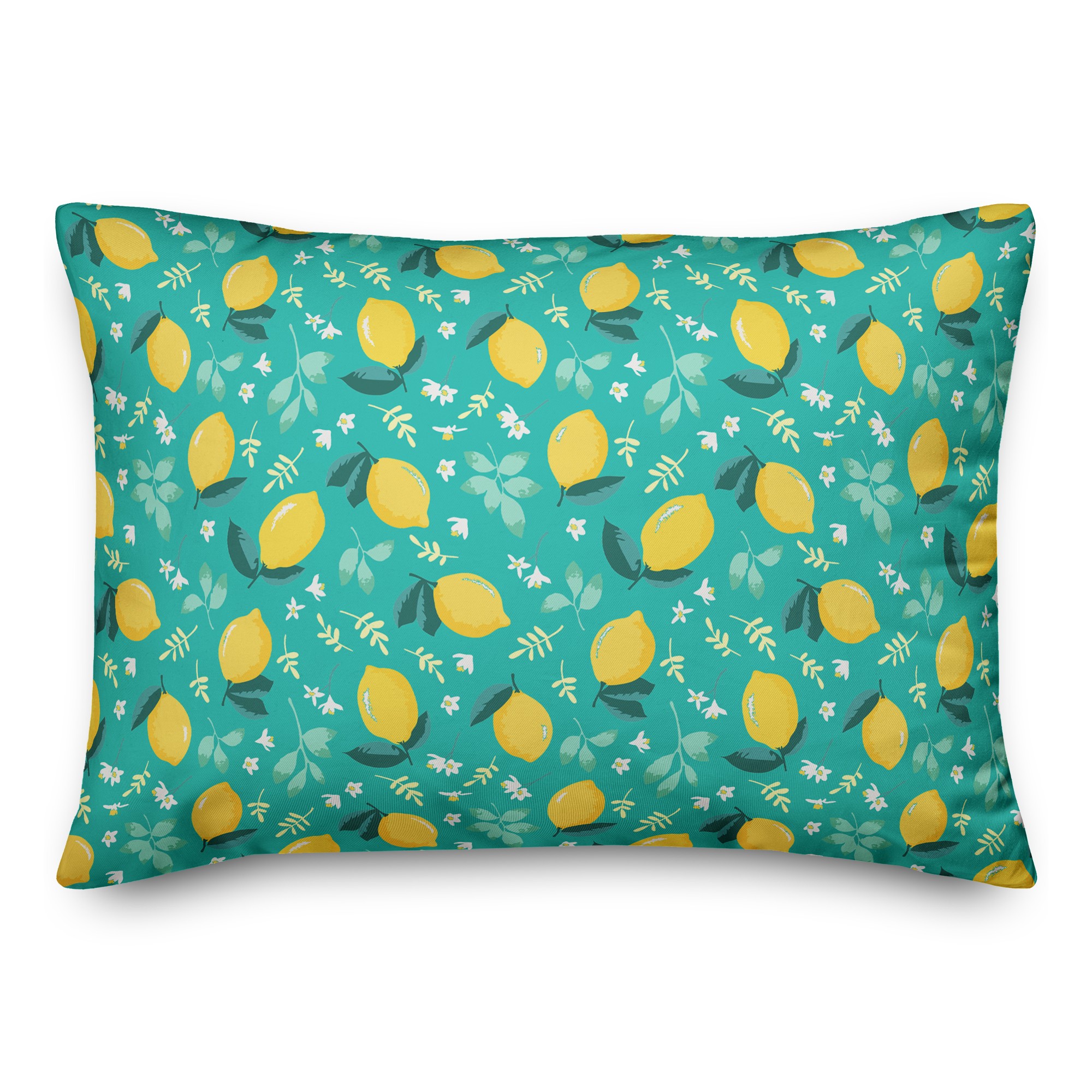Lemon  Teal 14x20 Spun Poly Pillow