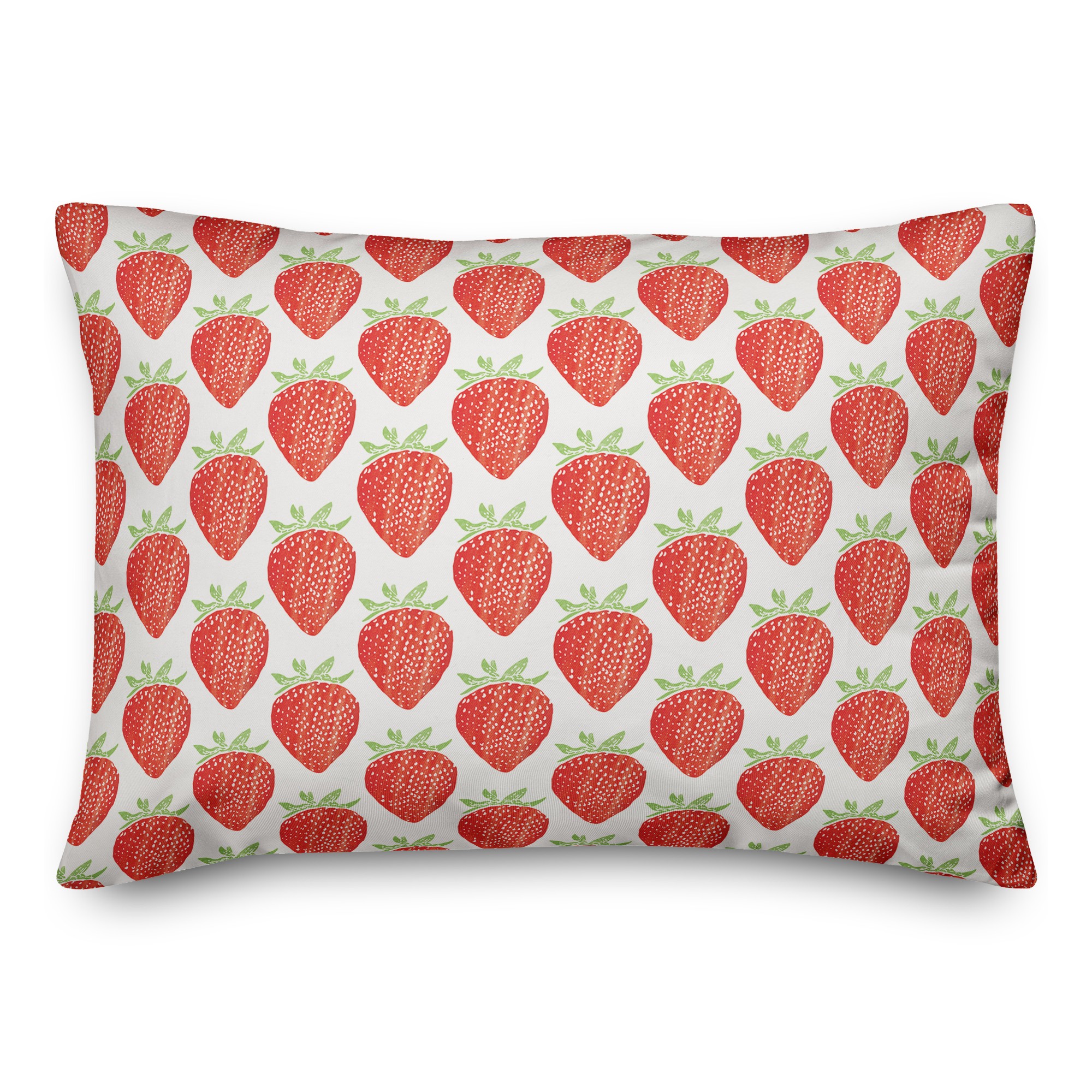 Watercolor Strawberry 14x20 Spun Poly Pillow