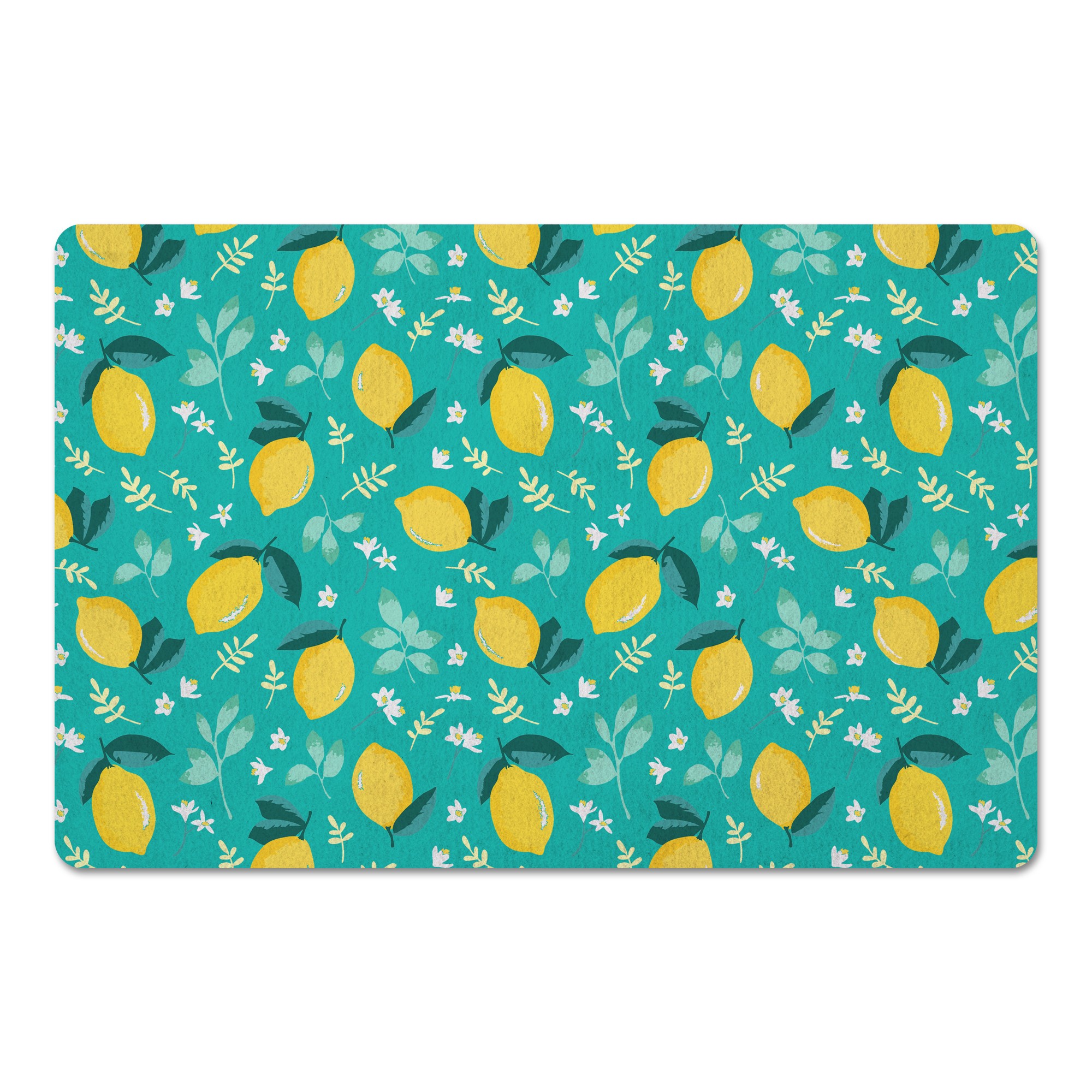 Lemon Teal 27x18 Floor Mat