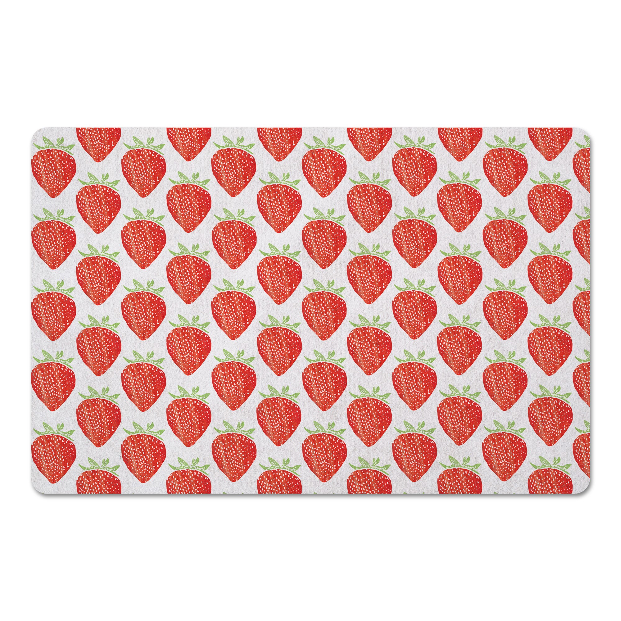 Watercolor Strawberry 27x18 Floor Mat