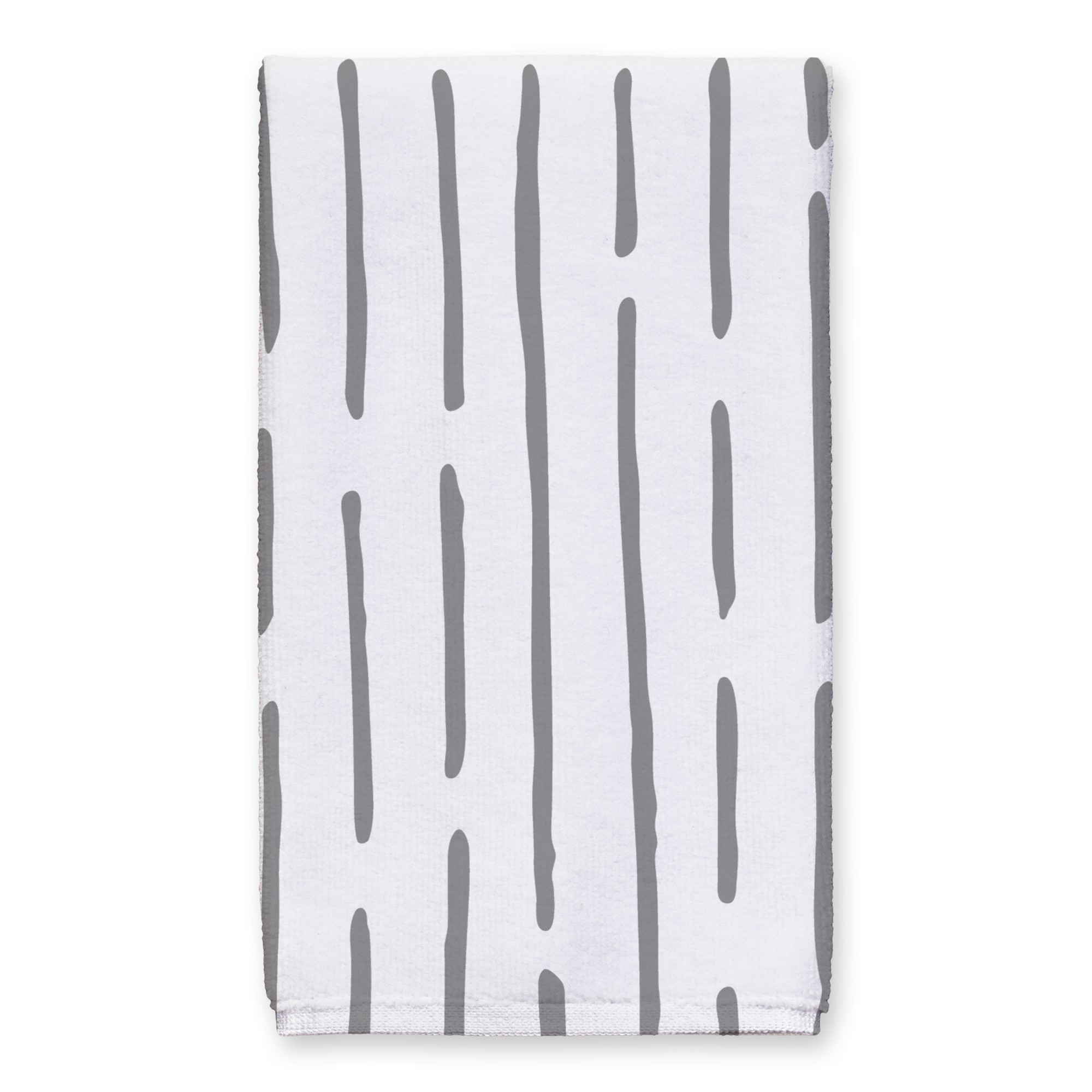 Uneven Lines Gray  Tea Towel