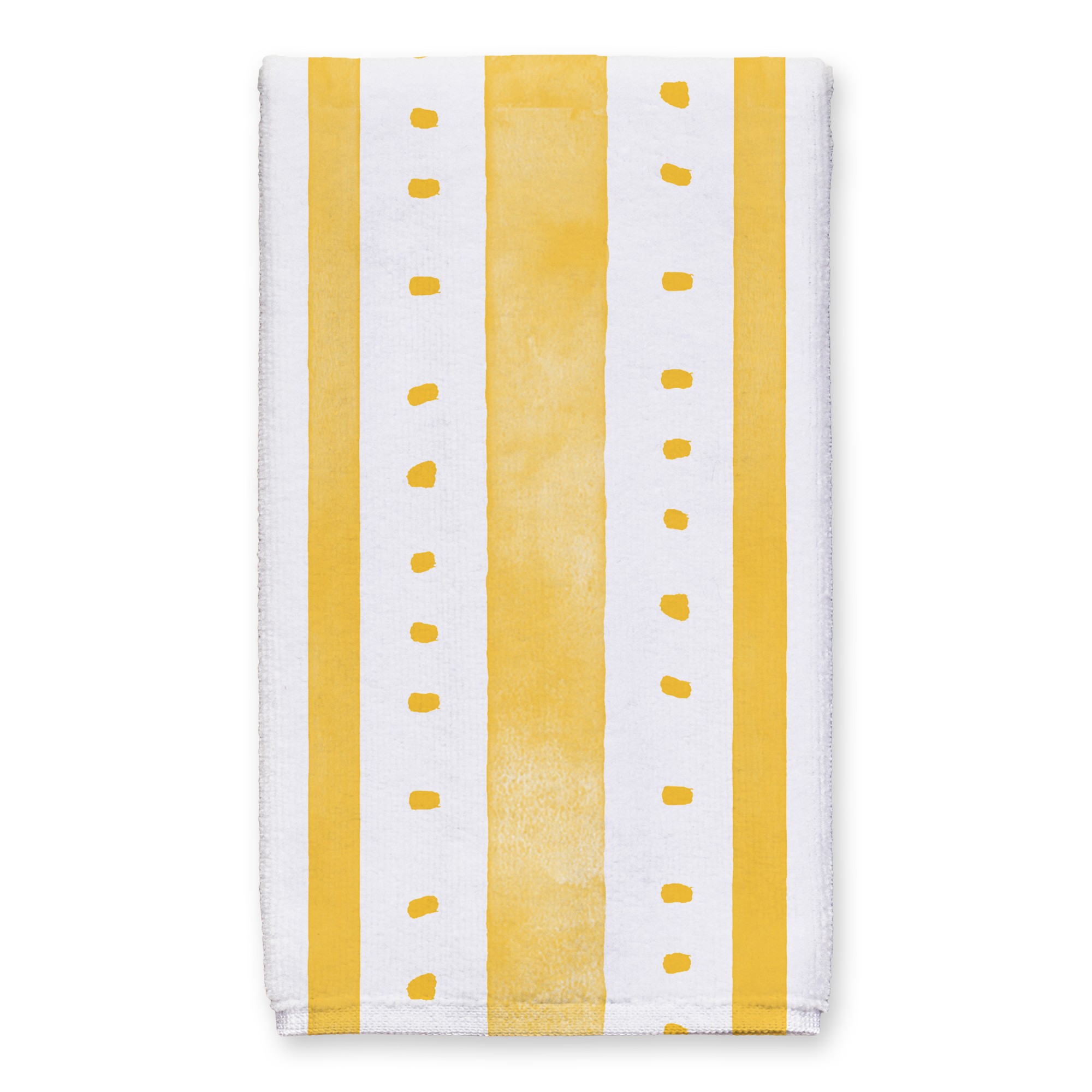 Polka Dot Watercolor Stripes Tea Towel