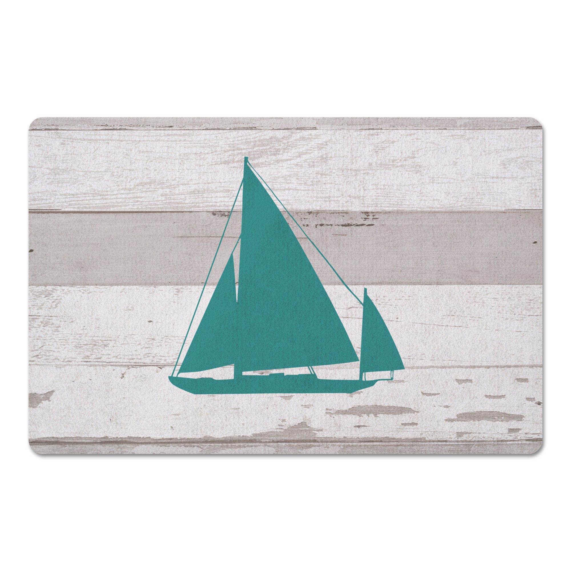 Nautical Planks Boat Teal Textiles