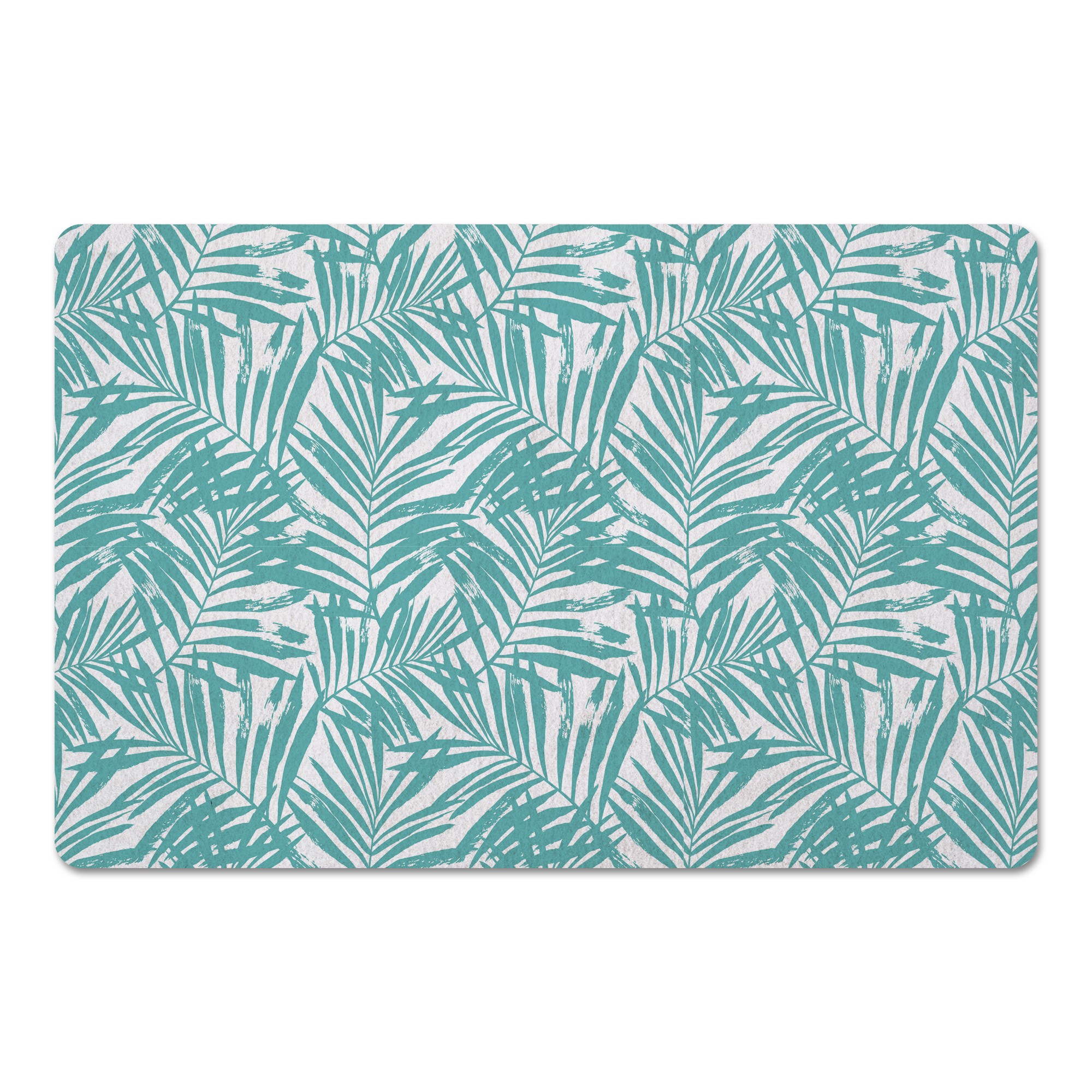 Tropical Leaves Teal Textiles