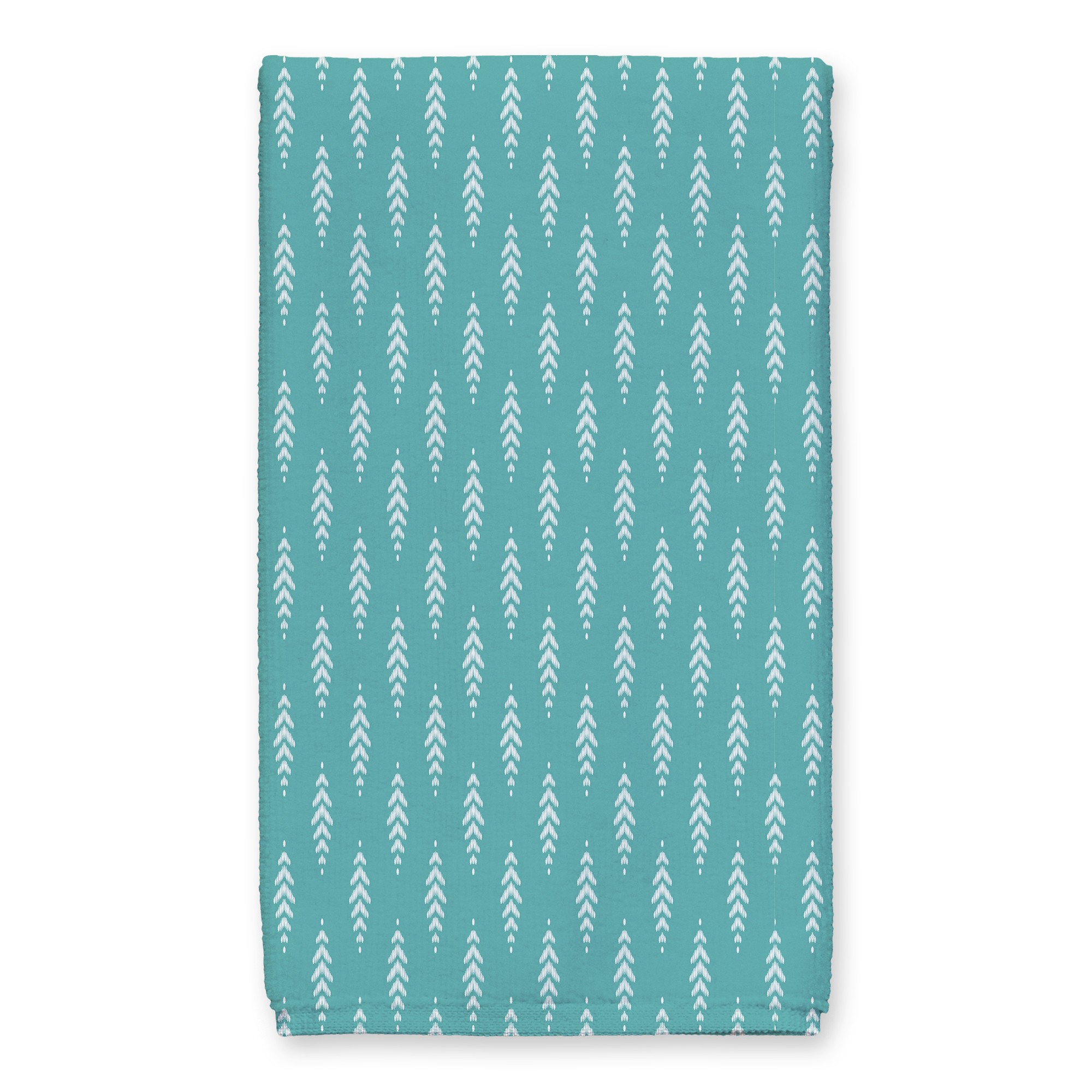 Indigo Leaf Teal Tea Towel
