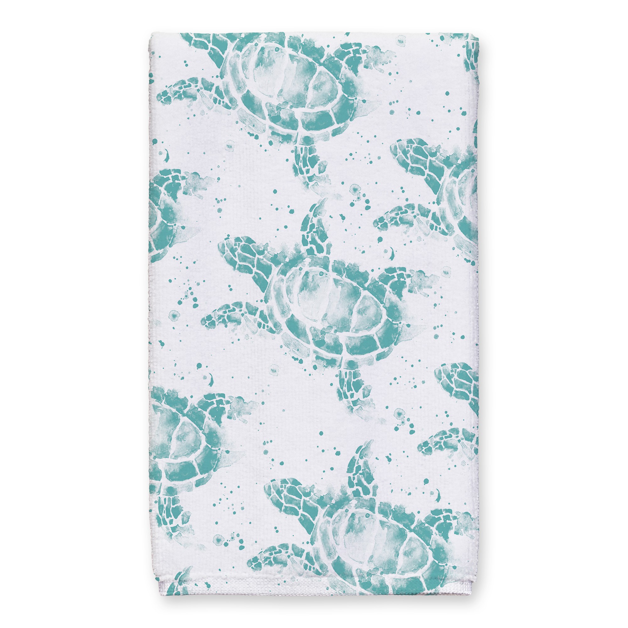 Splatter Sea Turtle Teal Tea Towel