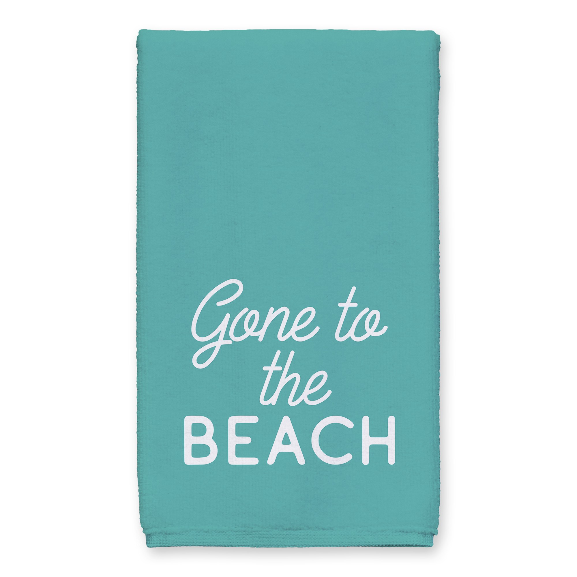 Gone To Beach Teal Tea Towel