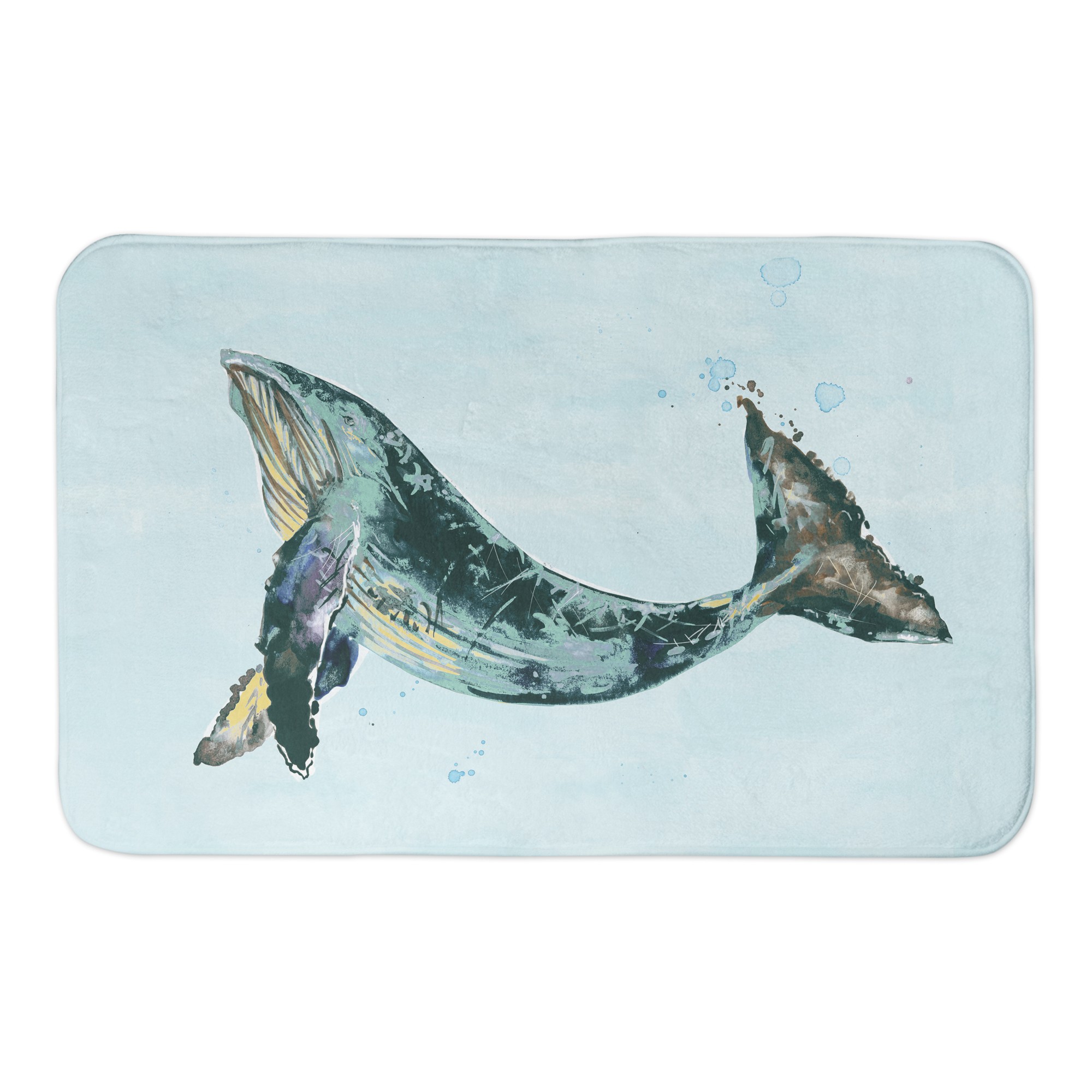 Teal Whale Bath Mat