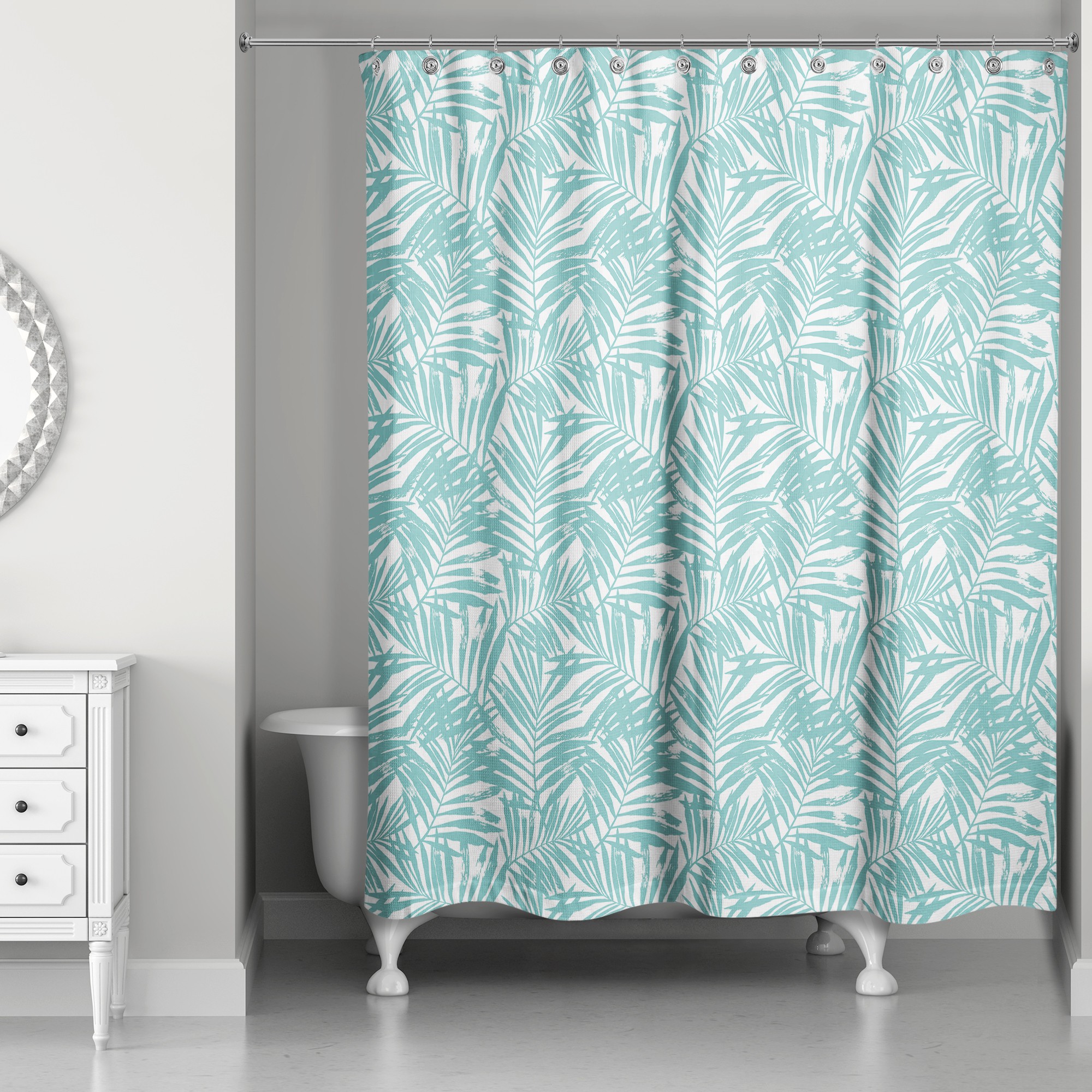 Tropical Leaves Shower Curtain