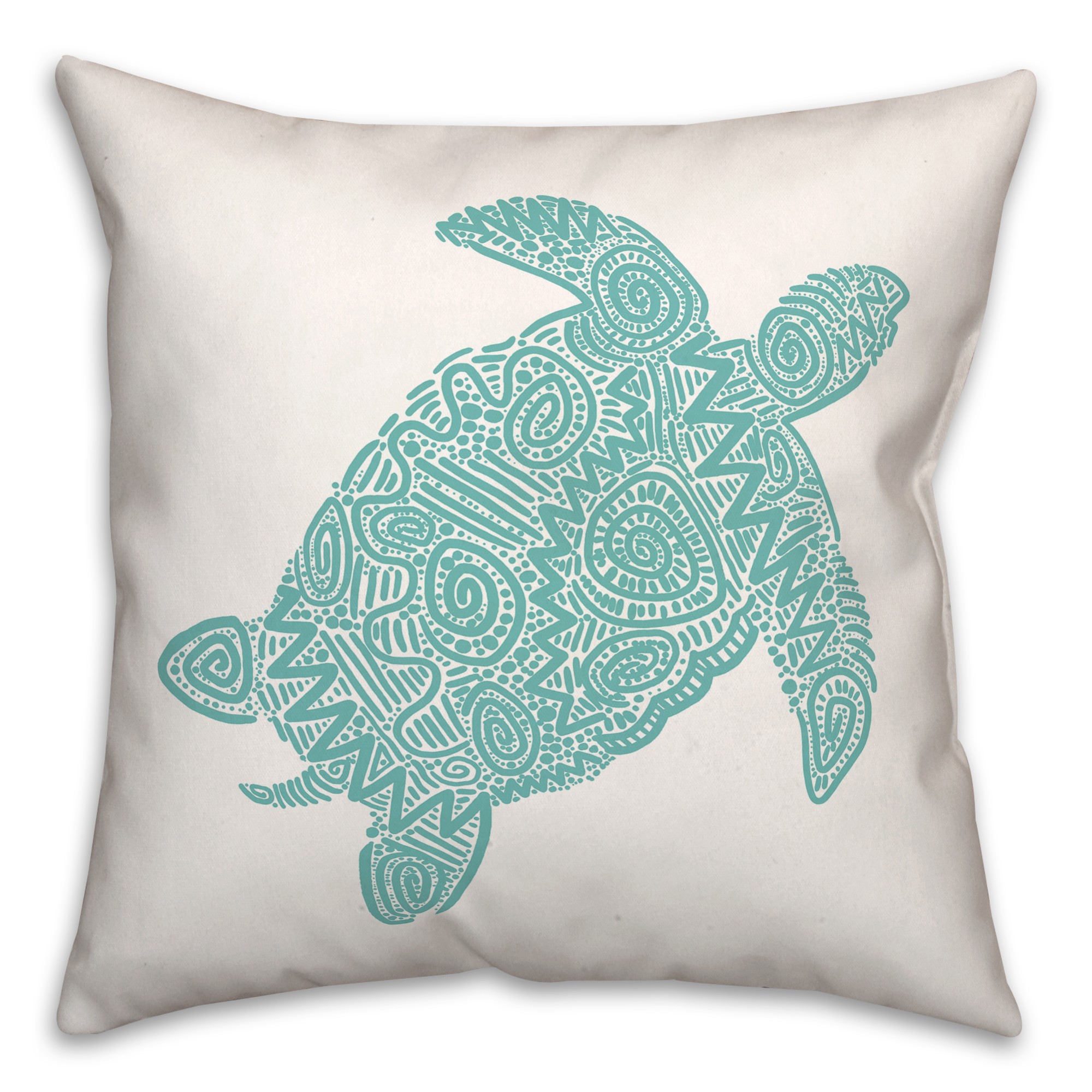 Patterned Sea Turtle Pillow